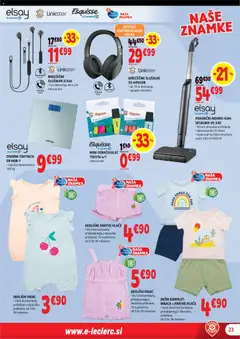 E.leclerc katalog akcije – veljaven od 20.05.2026 | Stran: 23 | Izdelki: Majica, Hlace, Tehtnica, Sesalnik