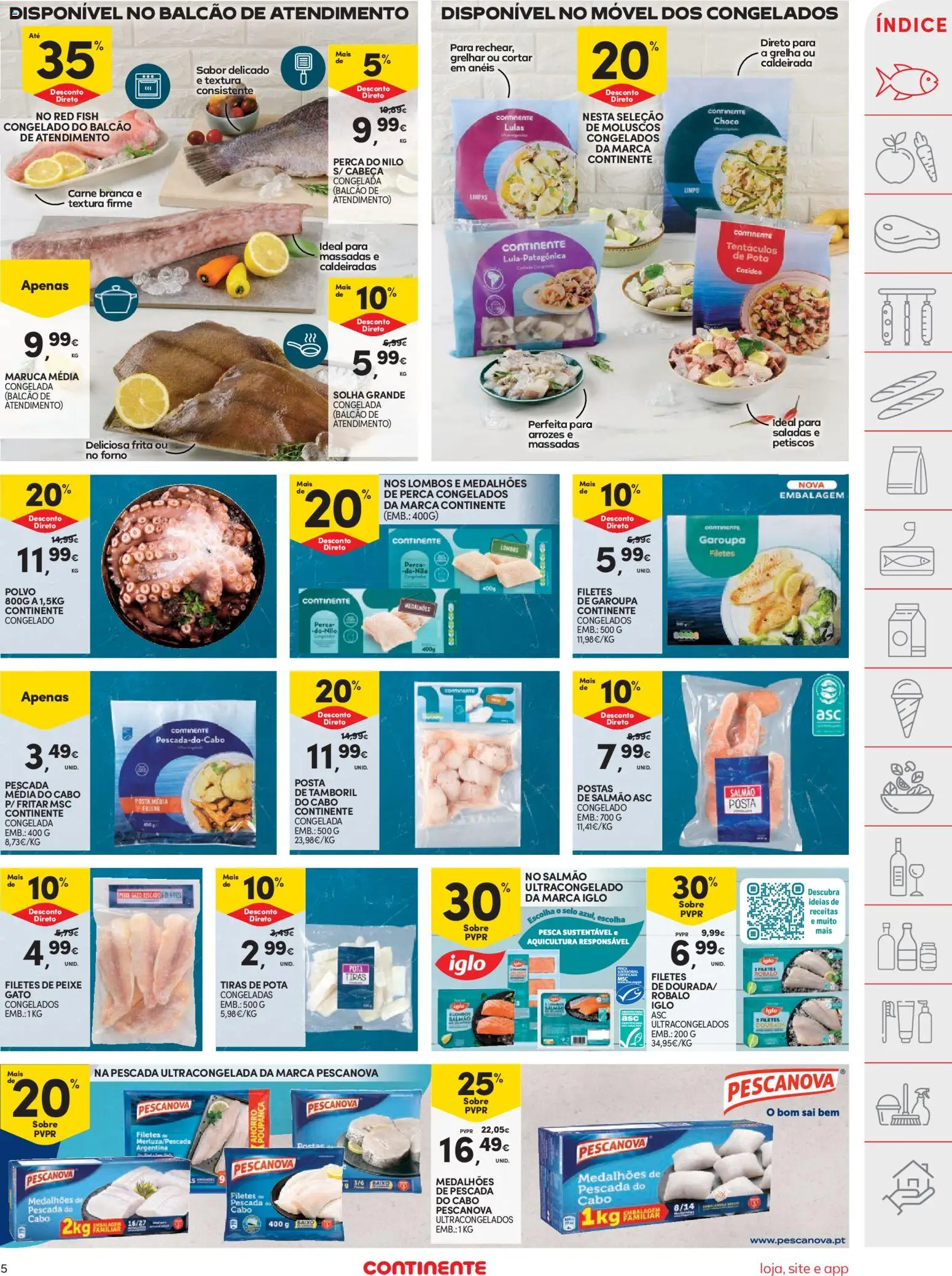 Continente folheto │ válido de 29/09/2026 | Página: 5 | Produtos: Dourada, Cabo, Perca, Salmão