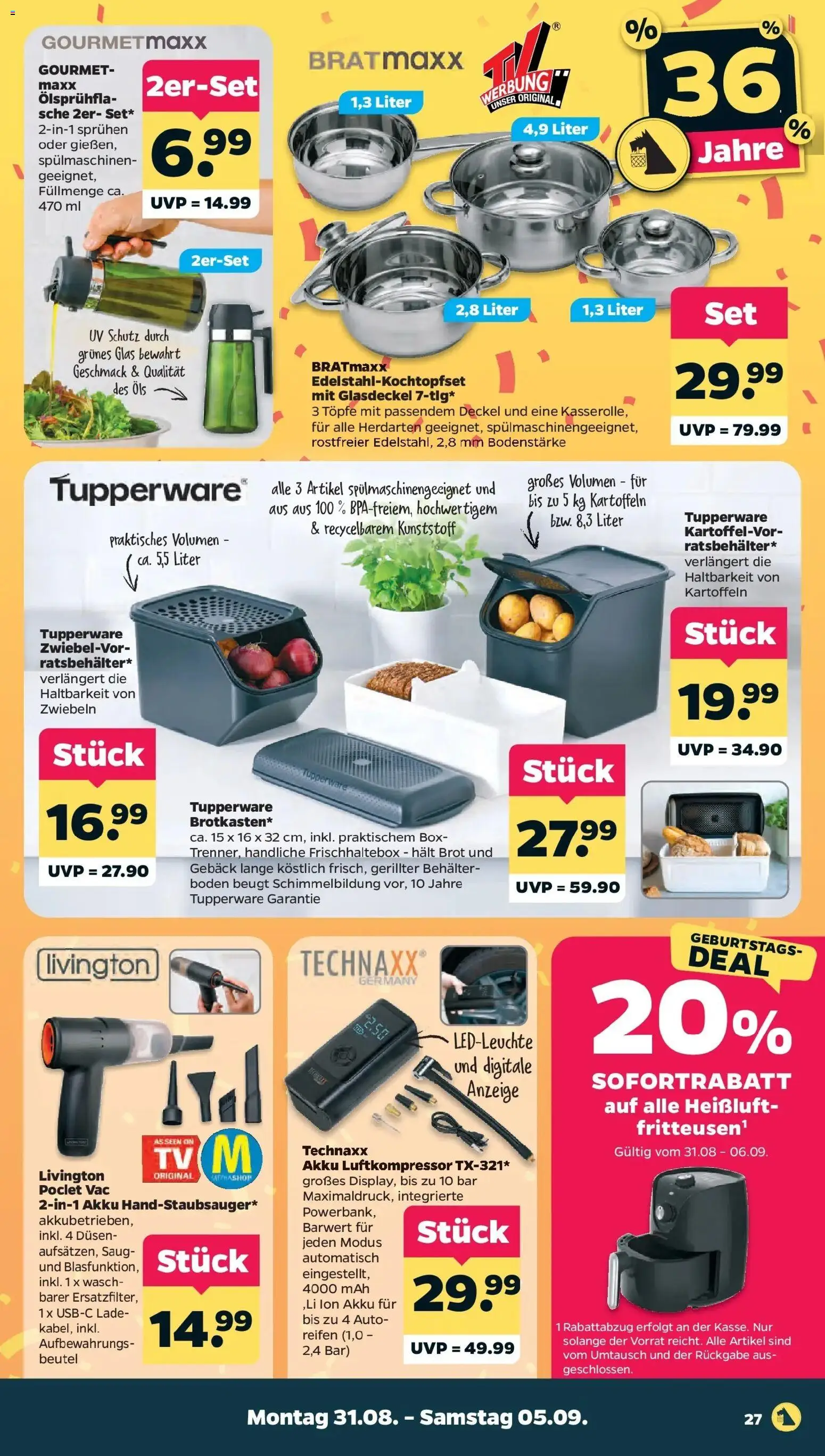 Netto Aktueller Prospekt – gültig ab 30.08.2026 | Seite: 29 | Produkte: Box, Zwiebeln, Brot, Powerbank