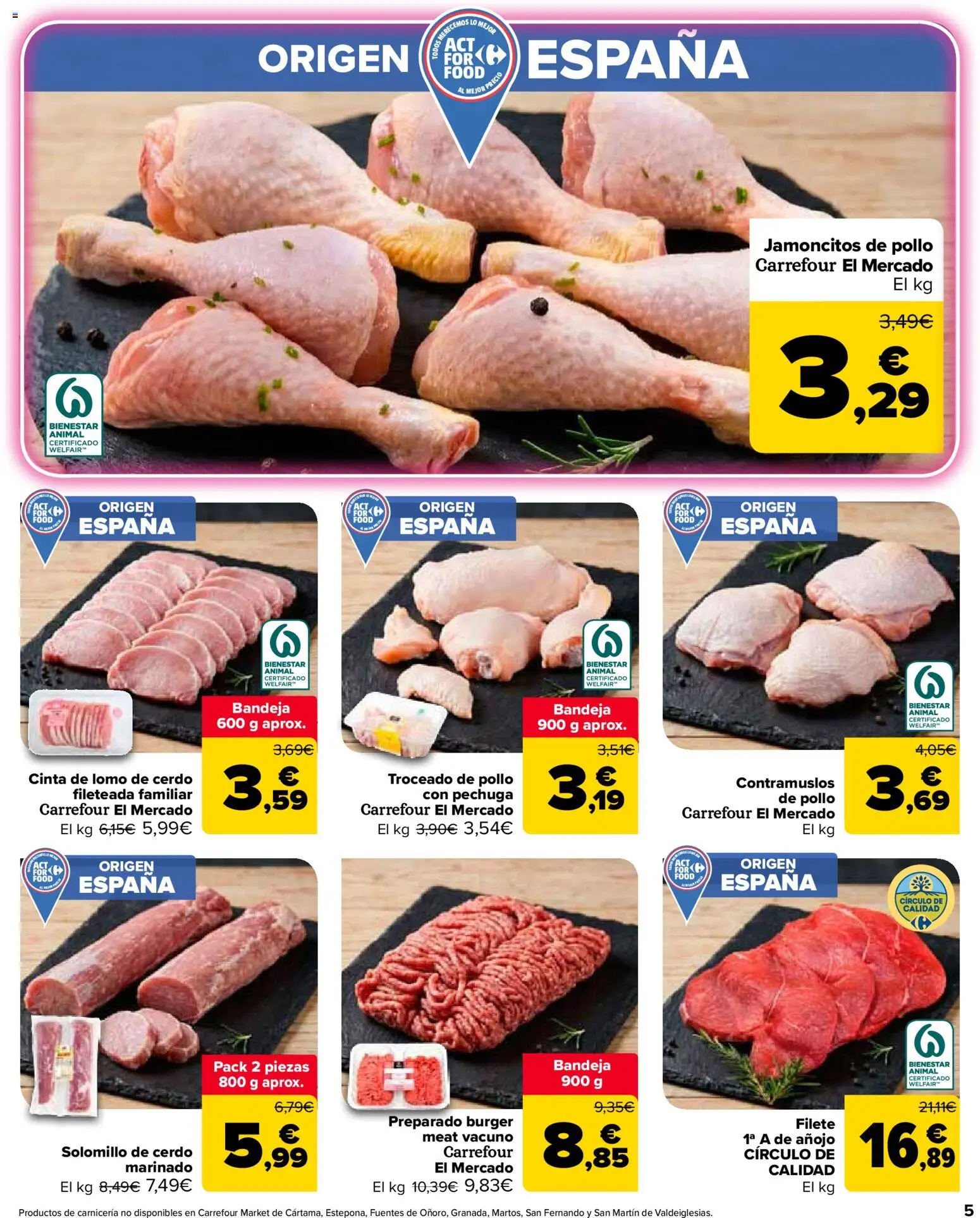 Carrefour Market folleto │ válido desde el 28/07/2026 | Página: 5 | Productos: Solomillo de cerdo, Cerdo, Filete, Bandeja