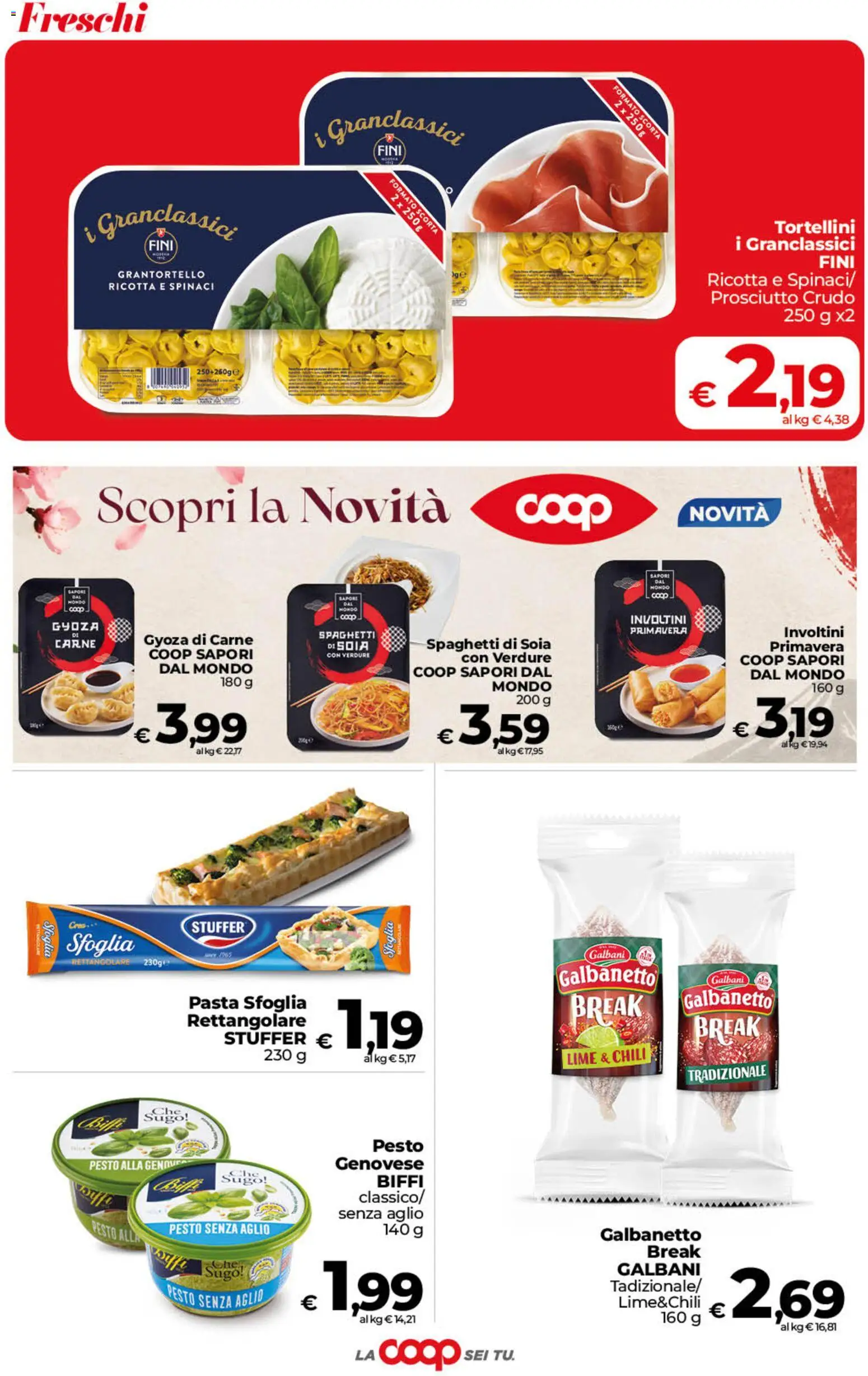 Volantino COOP del 22/09/2026 | Pagina: 8 | Prodotti: Pasta sfoglia, Verdure, Spinaci, Spaghetti