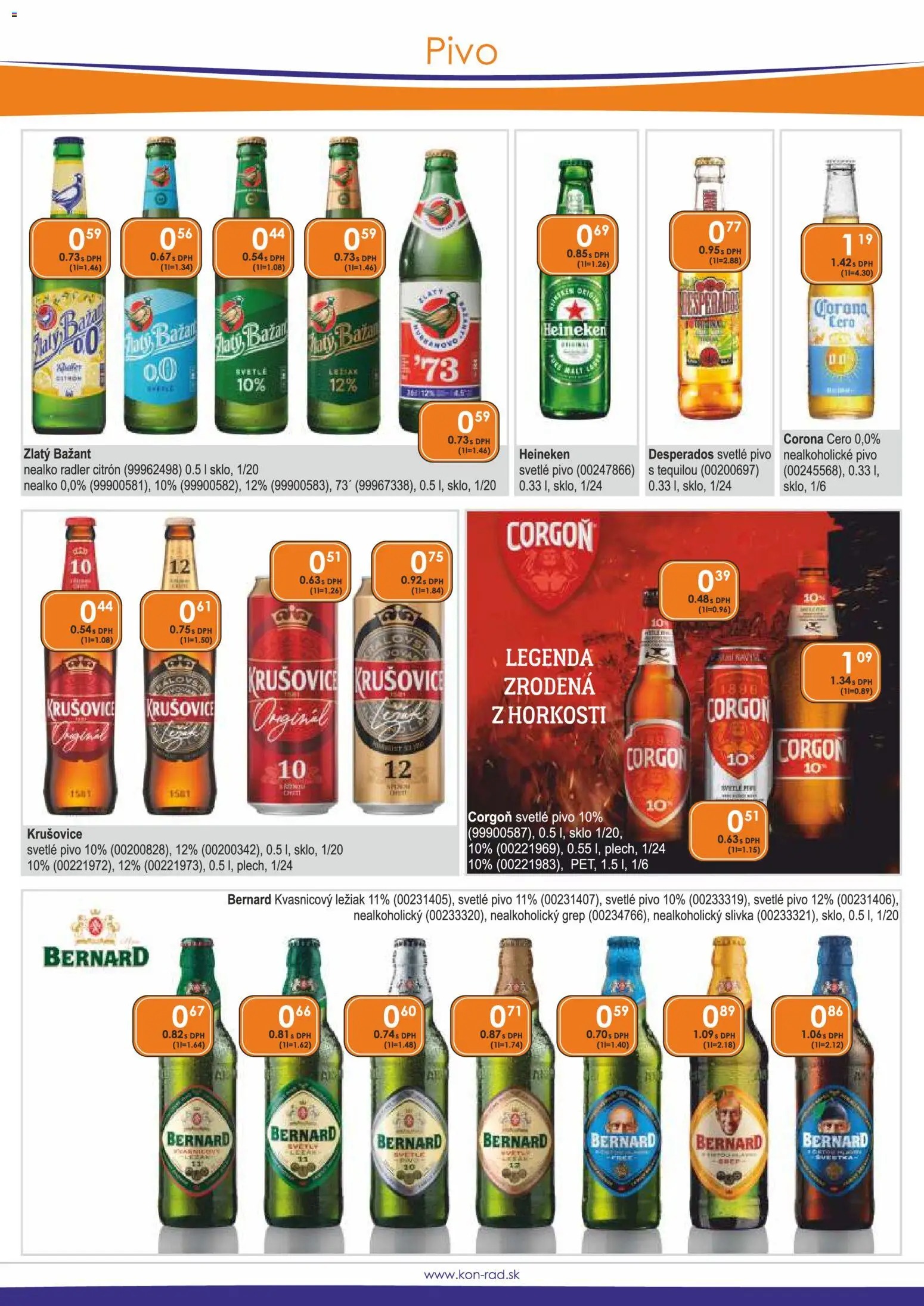 Nové KON - RAD akcie – leták je platný od 01.09.2026 | Strana: 20 | Produkty: Pivo, Desperados, Heineken, Grep