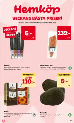 Hemköp - erbjudanden - Förhandsvisning av reklamblad från butik Hemköp aktuell från 08.06.2026