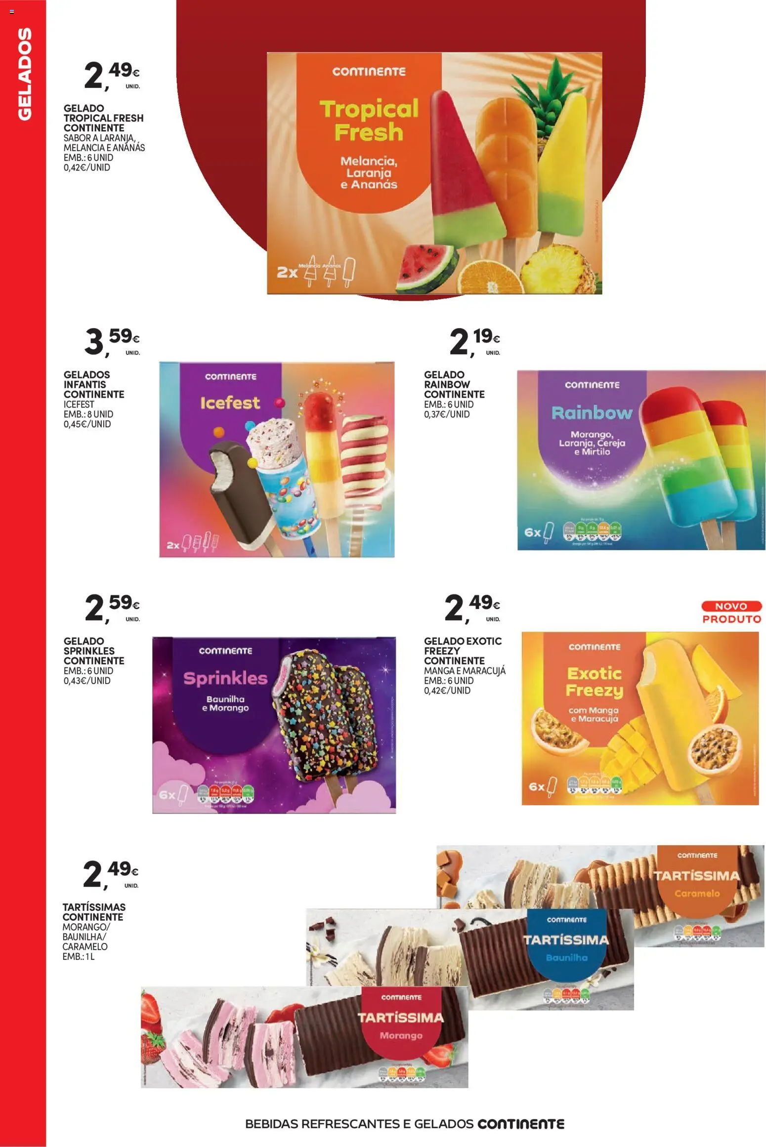 Continente Bebidas Refrescantes e Gelados │ válido de 23/06/2026 | Página: 16 | Produtos: Cereja, Gelado, Melancia