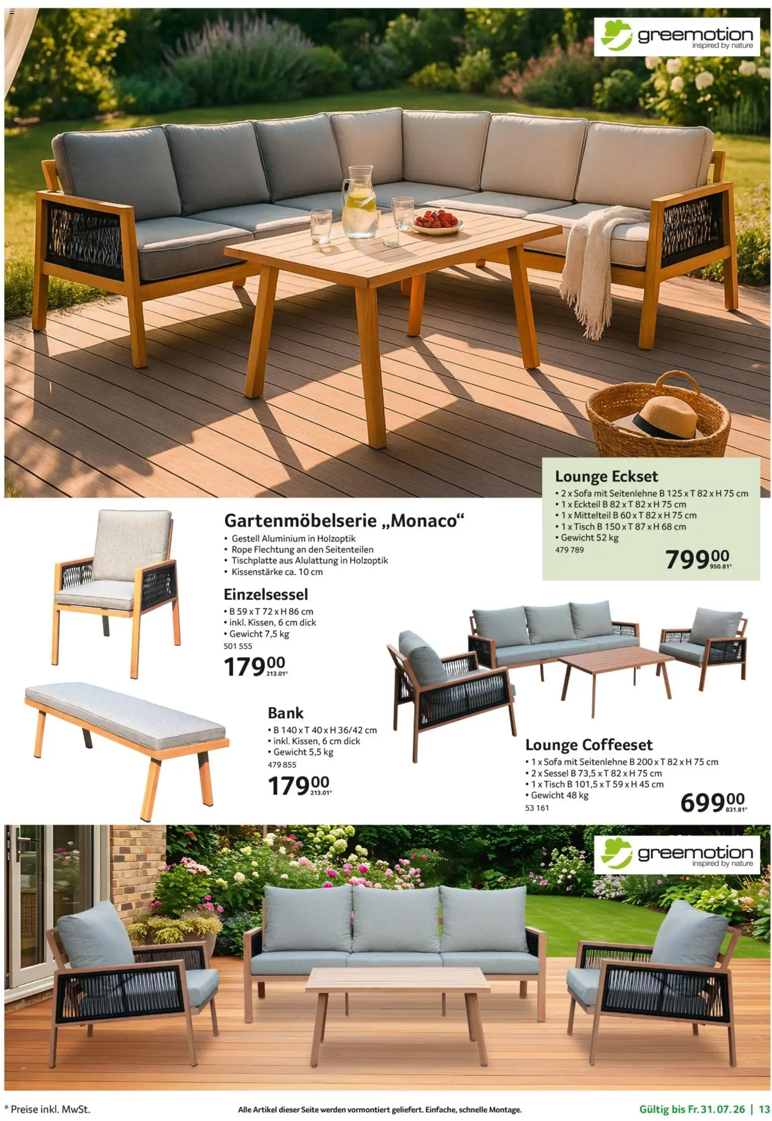 Selgros Garten Exklusiv – gültig ab 19.03.2026 | Seite: 13 | Produkte: Gewicht, Sofa, Sessel, Tisch