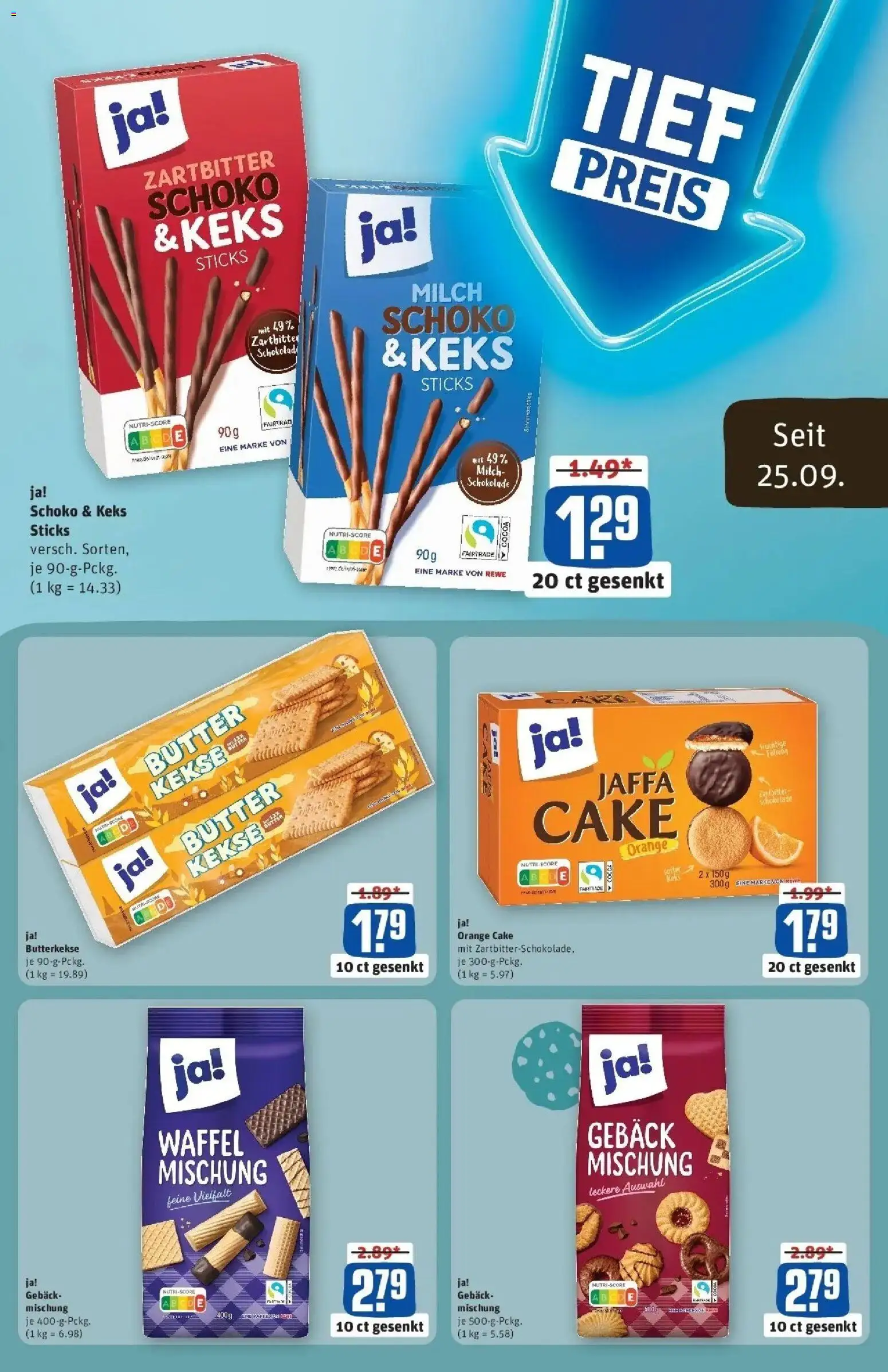 REWE Prospekt ab 28.09.2026 zum Blättern » Angebote | Seite: 3 | Produkte: Milch, Butter, Butterkekse, Kekse