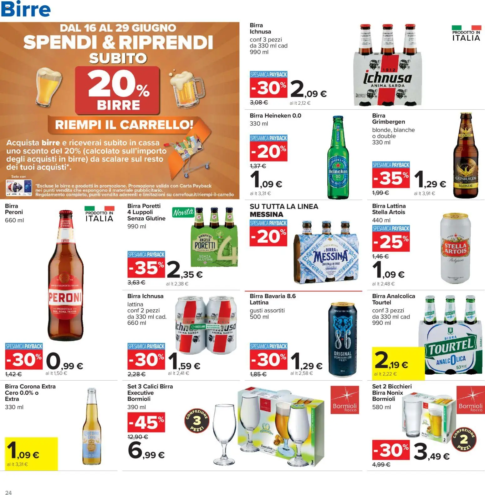 Volantino Carrefour del 16.06.2026 | Pagina: 24 | Prodotti: Birra, Sale, Carrello, Heineken