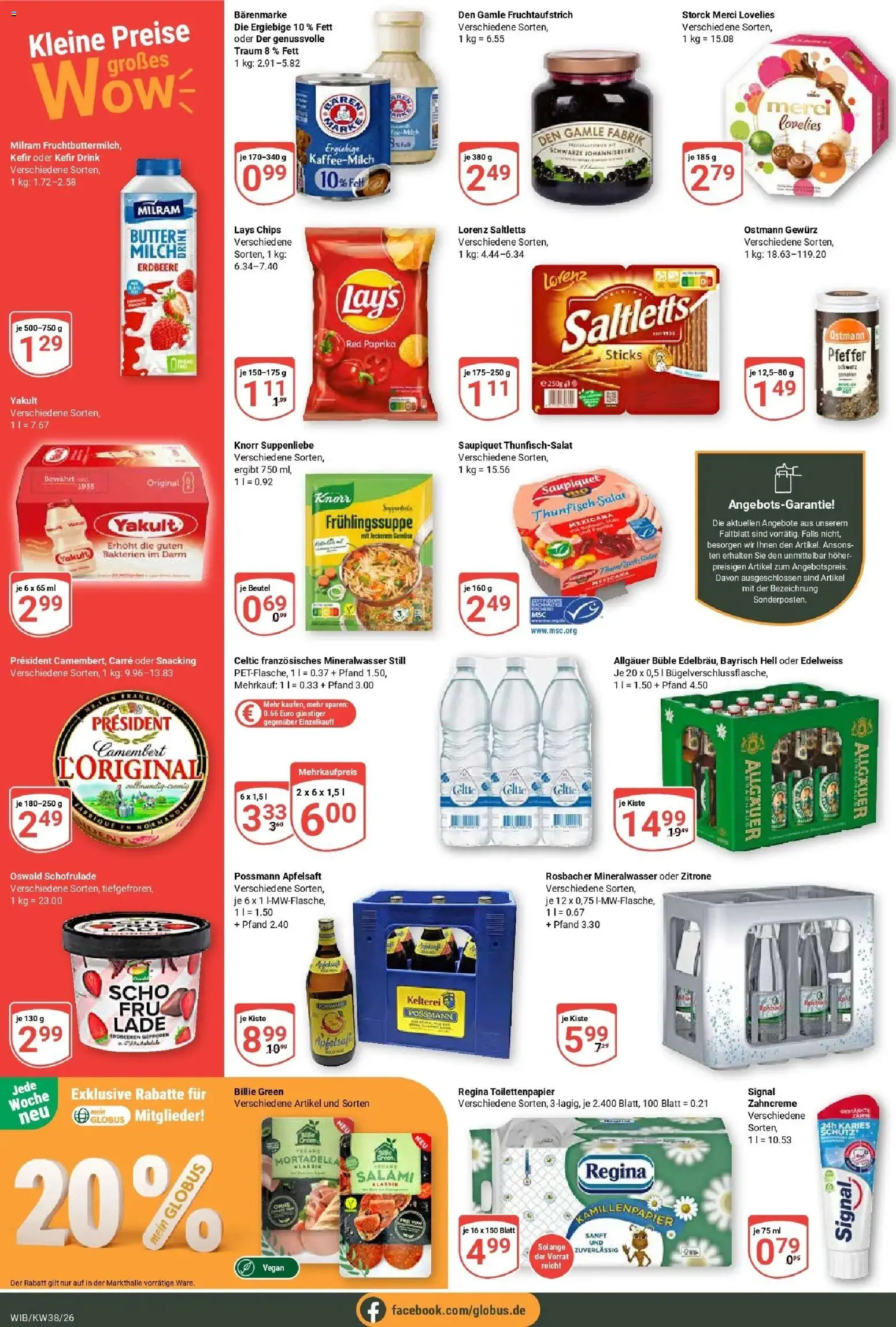 Globus Prospekt Wiesbaden-Nordenstadt (ab 14.09.2026) » Angebote online | Seite: 2 | Produkte: Butter, Mineralwasser, Pfeffer, Toilettenpapier