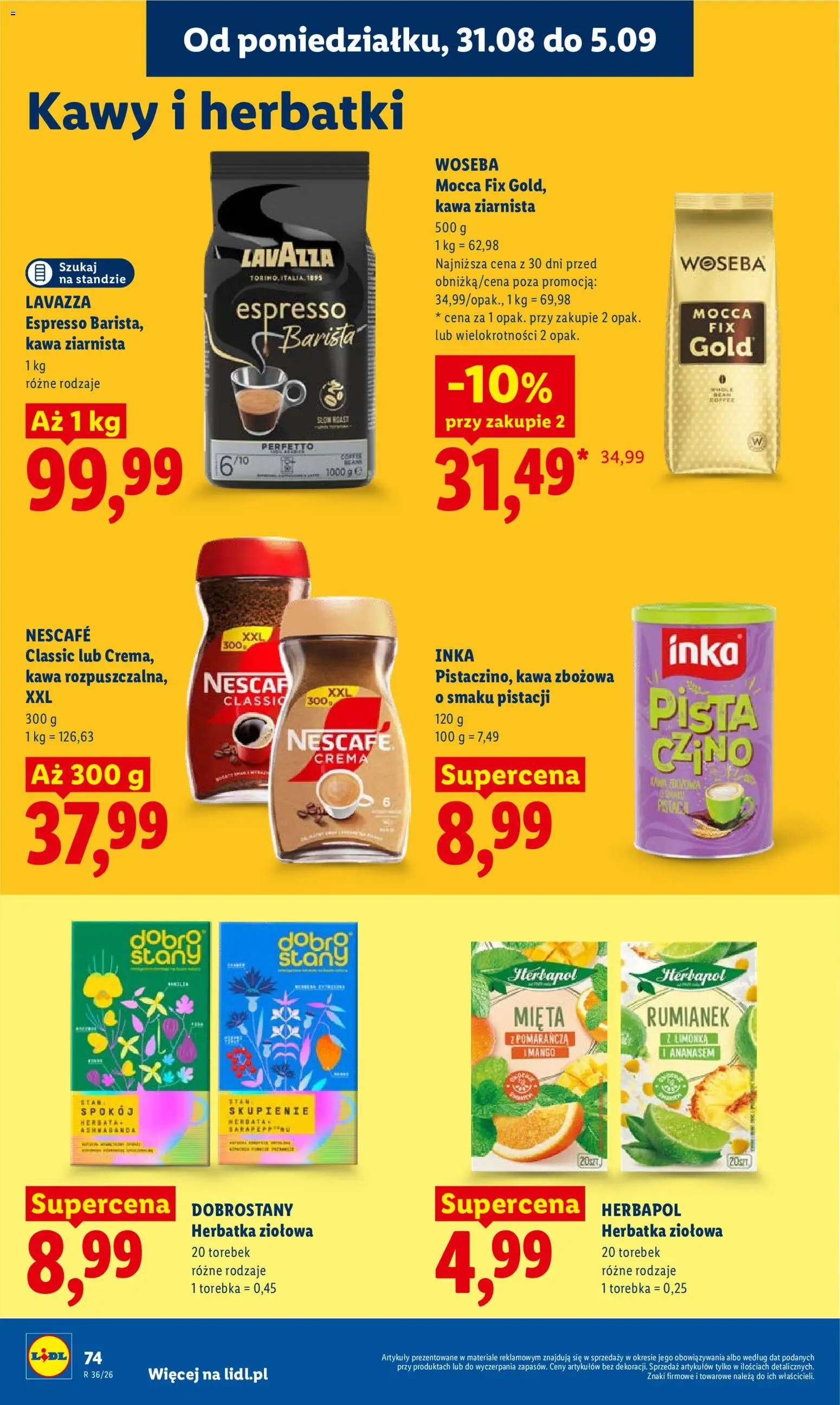 Lidl Polsko leták od 31.08.2026 | Strana: 76 | Produkty: Nescafé, Crema, Stan, Stany