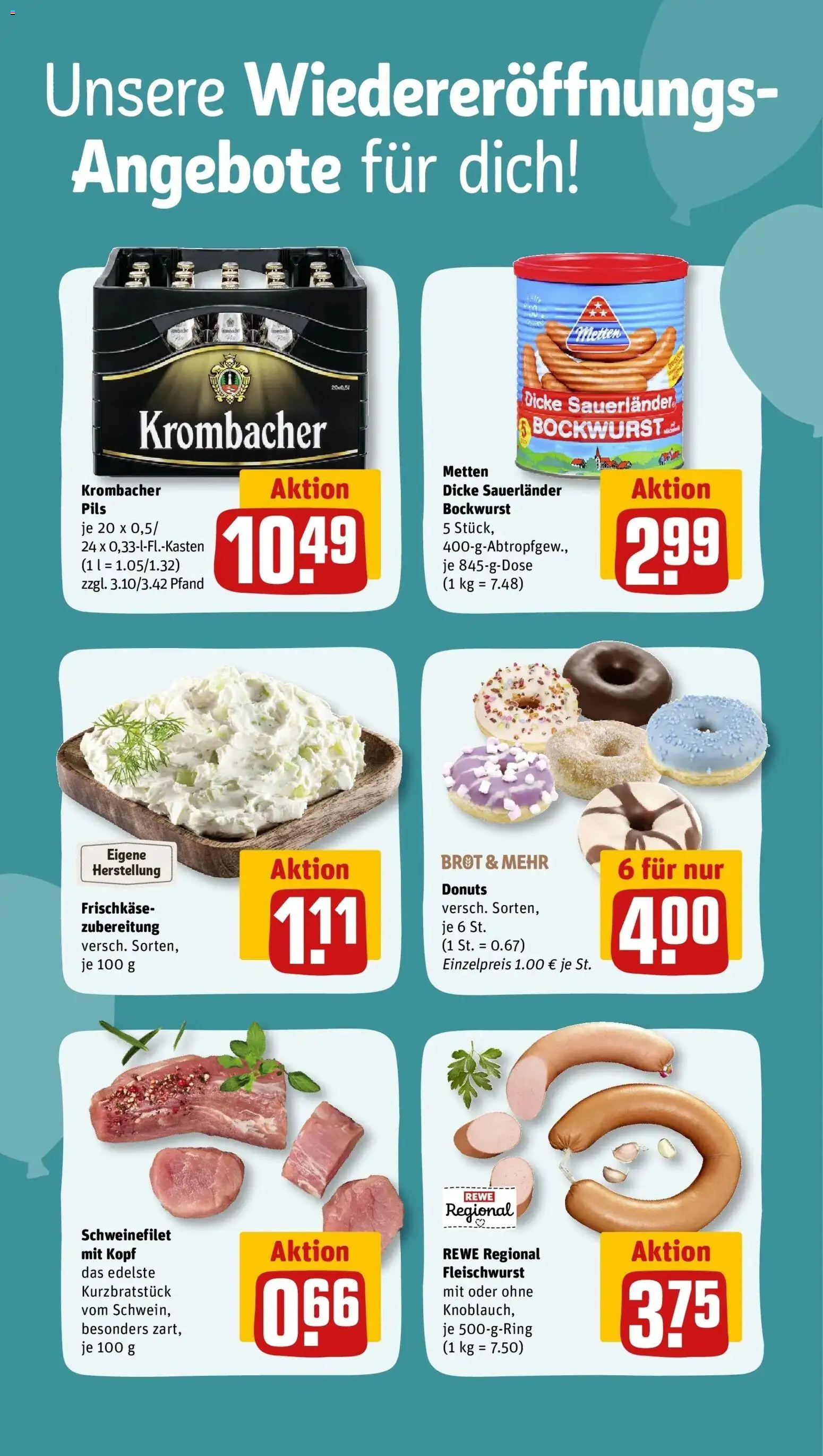 REWE Prospekt ab 26.10.2026 zum Blättern » Angebote | Seite: 3 | Produkte: Bockwurst, Pils, Schweinefilet, Krombacher