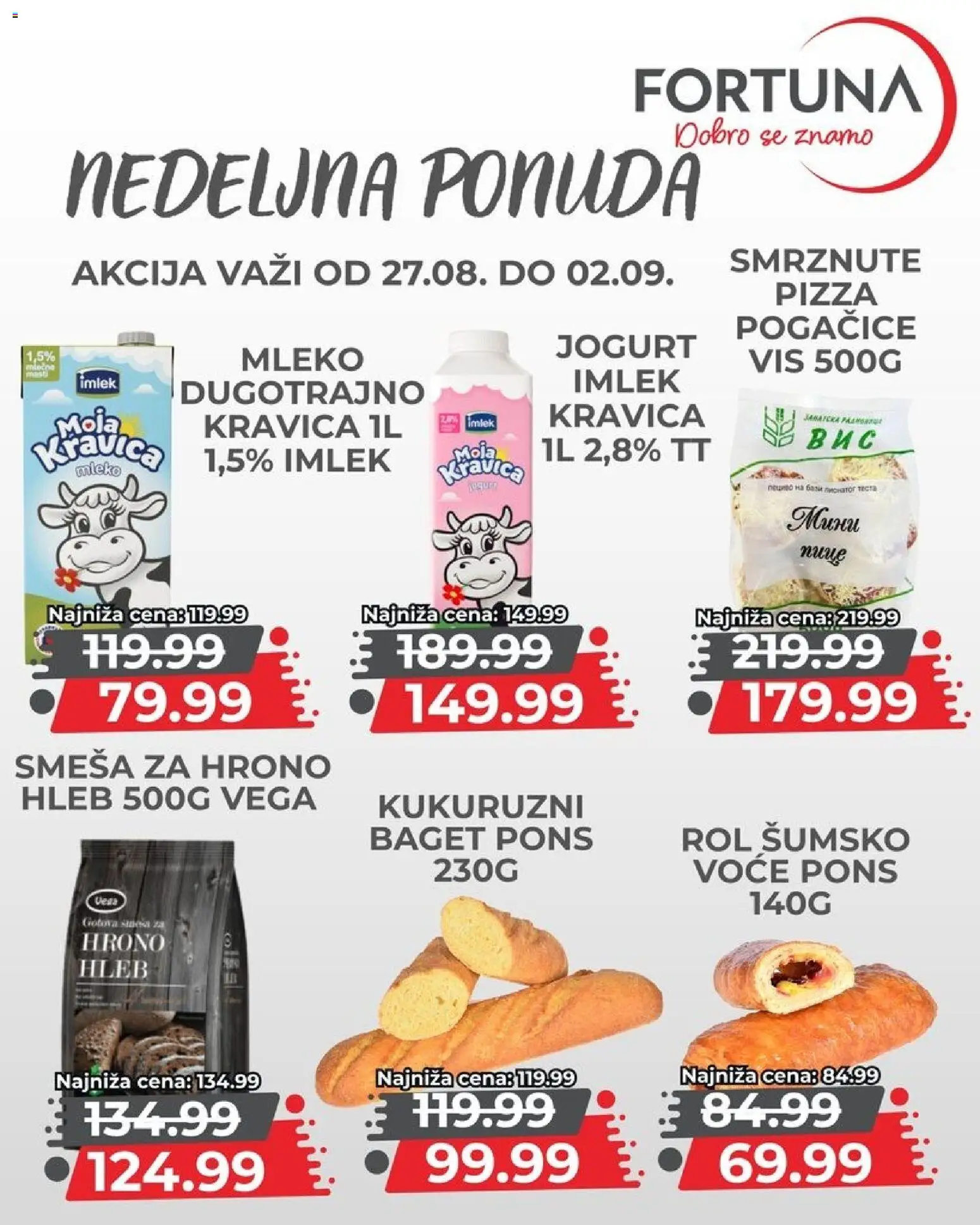 Fortuna Market katalog - važi od 27.08.2026 | Strana: 5 | Proizvode: Voće, Baget, Mleko, Jogurt