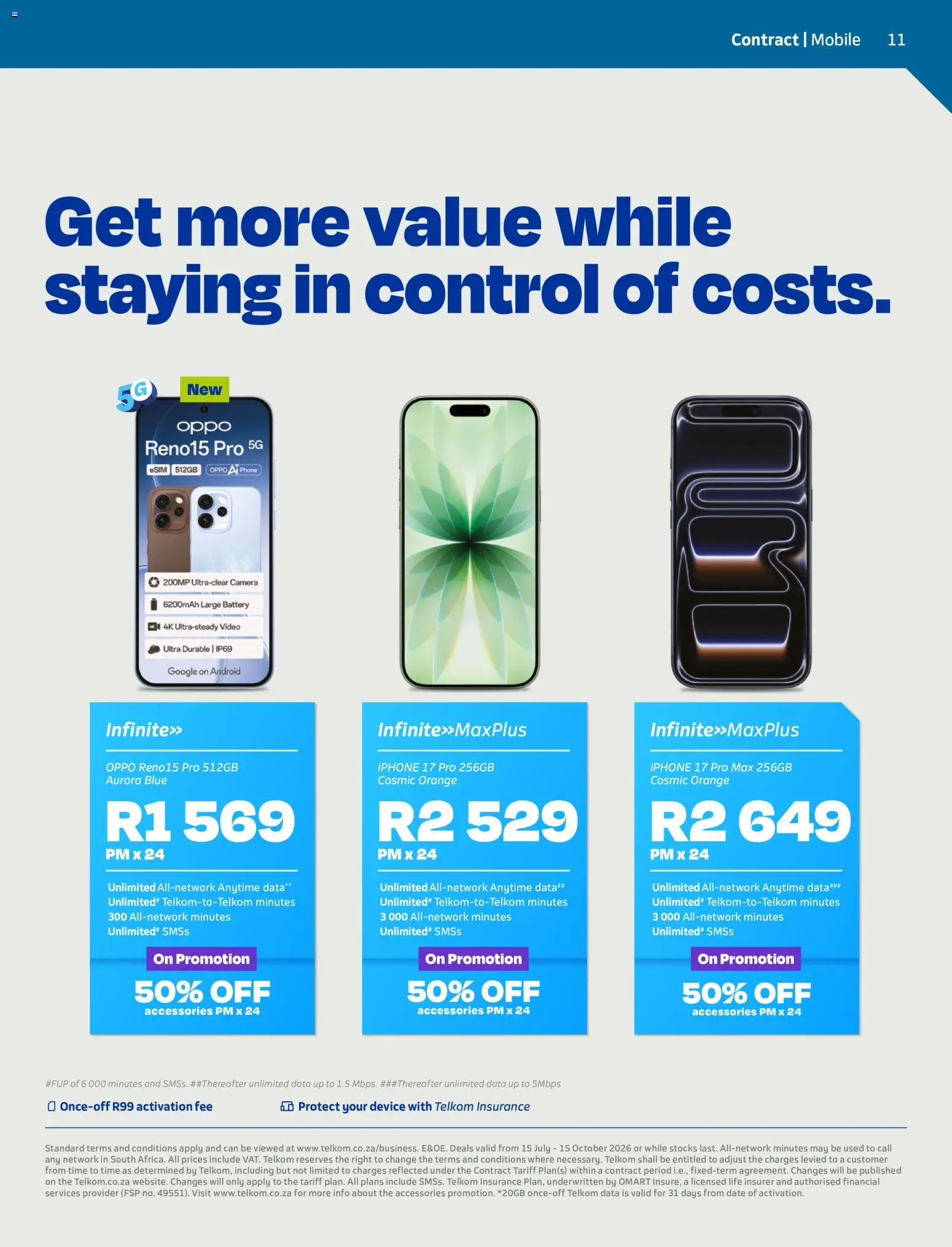 New Telkom catalogue – valid from 15/07/2026 | Page: 11 | Products: Sim, Phone, Camera, Battery