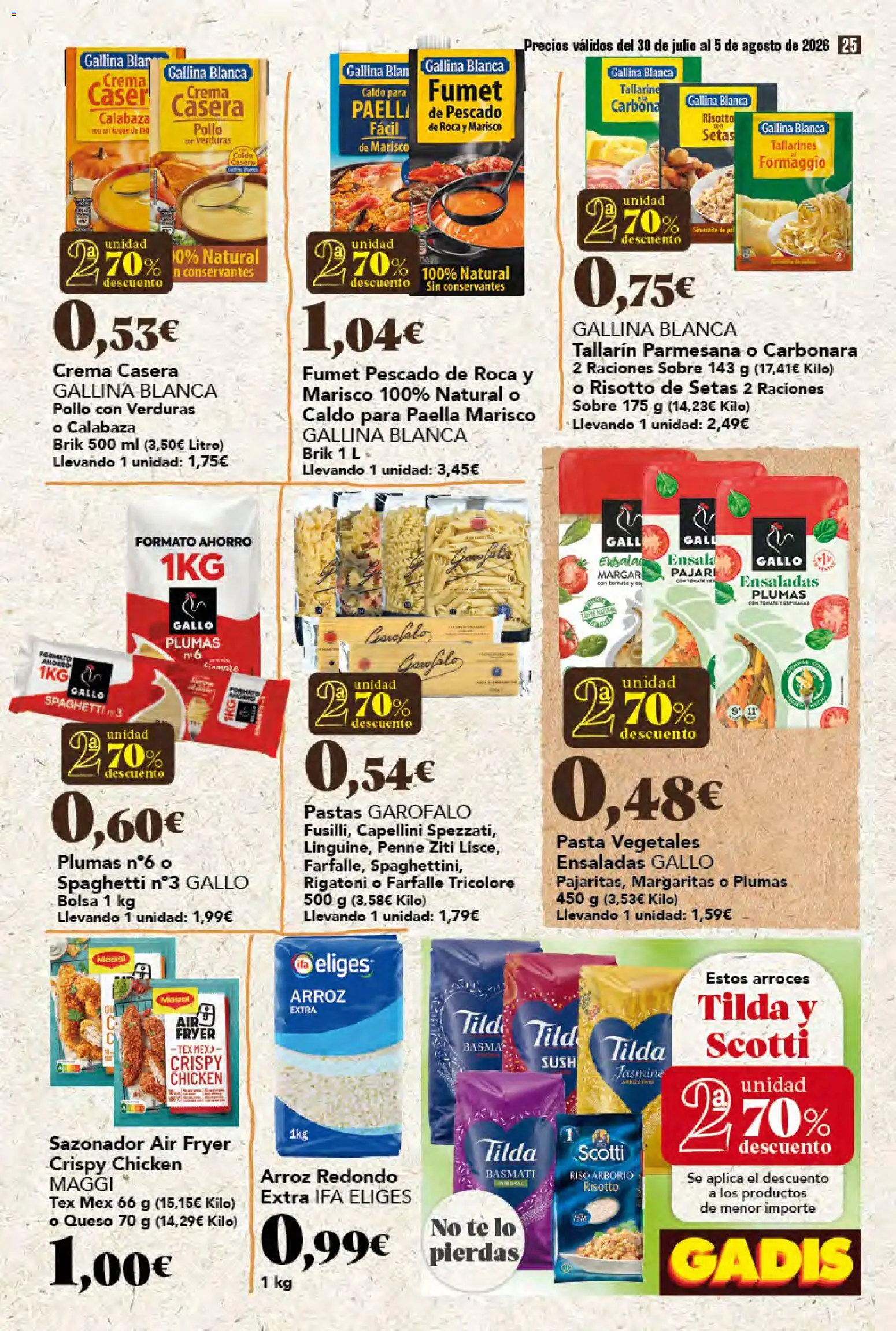 Gadis folleto │ válido desde el 30/07/2026 | Página: 25 | Productos: Queso, Pescado, Crema, Té