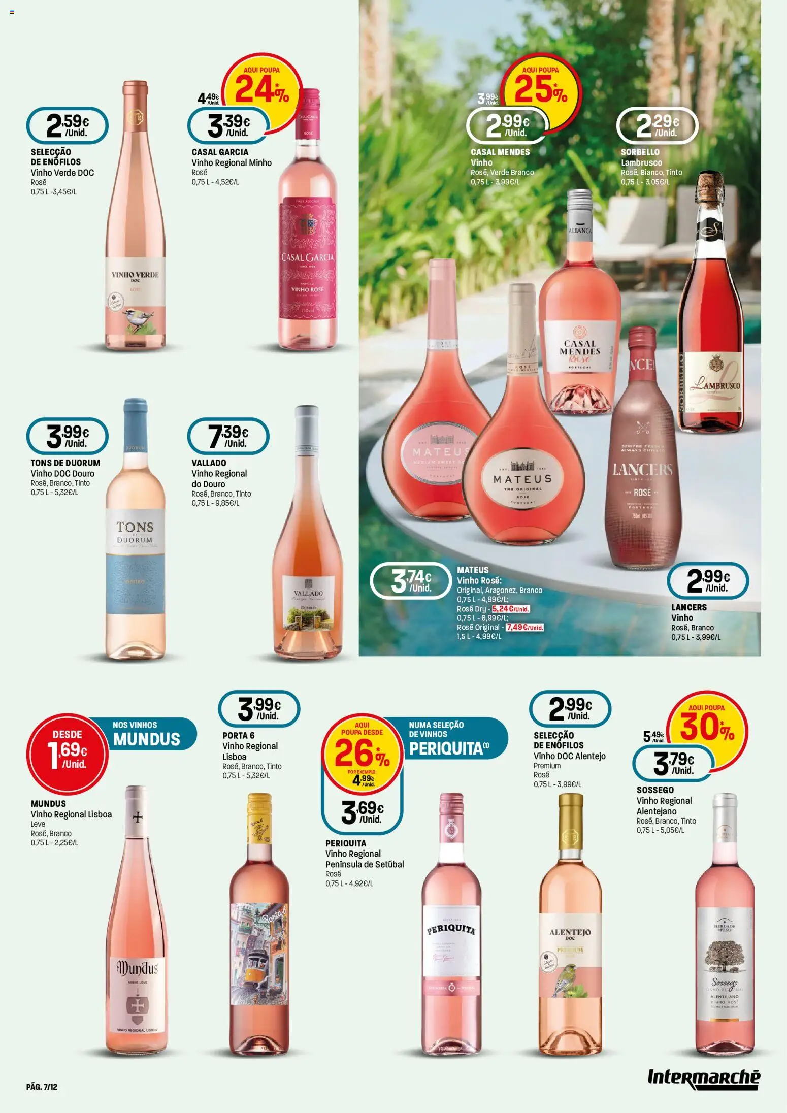 Intermarché - Especial Vinhos e Marisco Super │ válido de 13/08/2026 | Página: 7 | Produtos: Vinho rosé, Porta, Vinho Lambrusco, Vinho