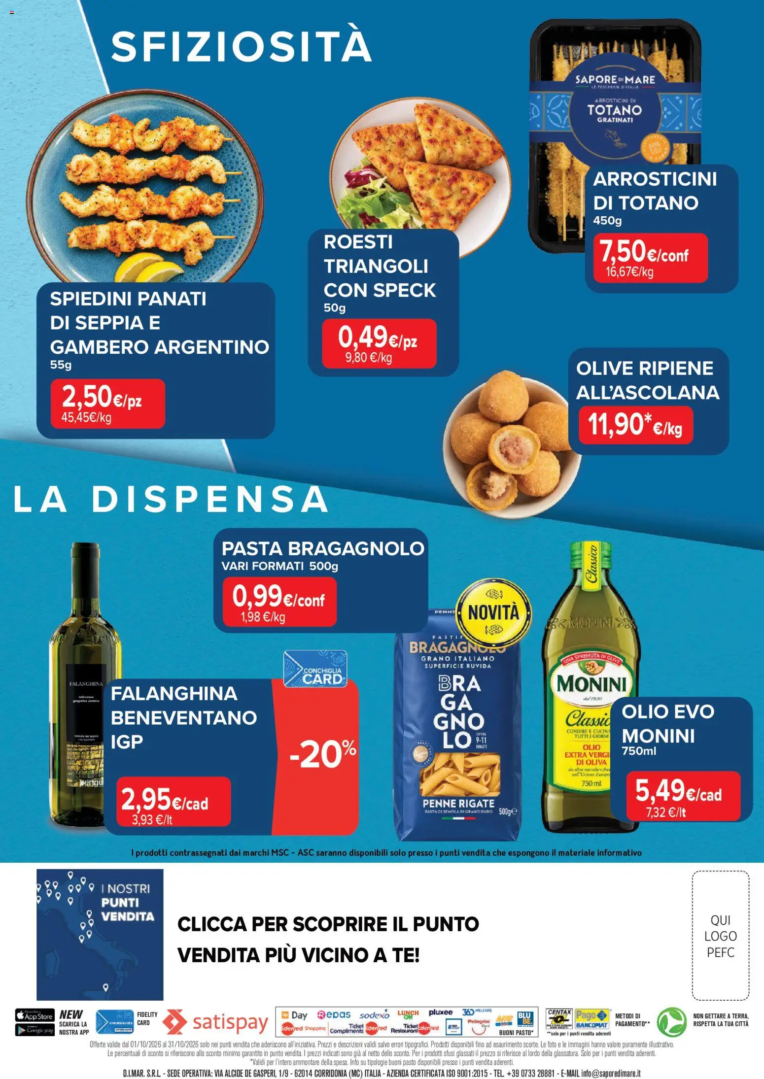 Volantino Sapore di mare del 01/10/2026 | Pagina: 4 | Prodotti: Speck, Olio, Olive, Totano