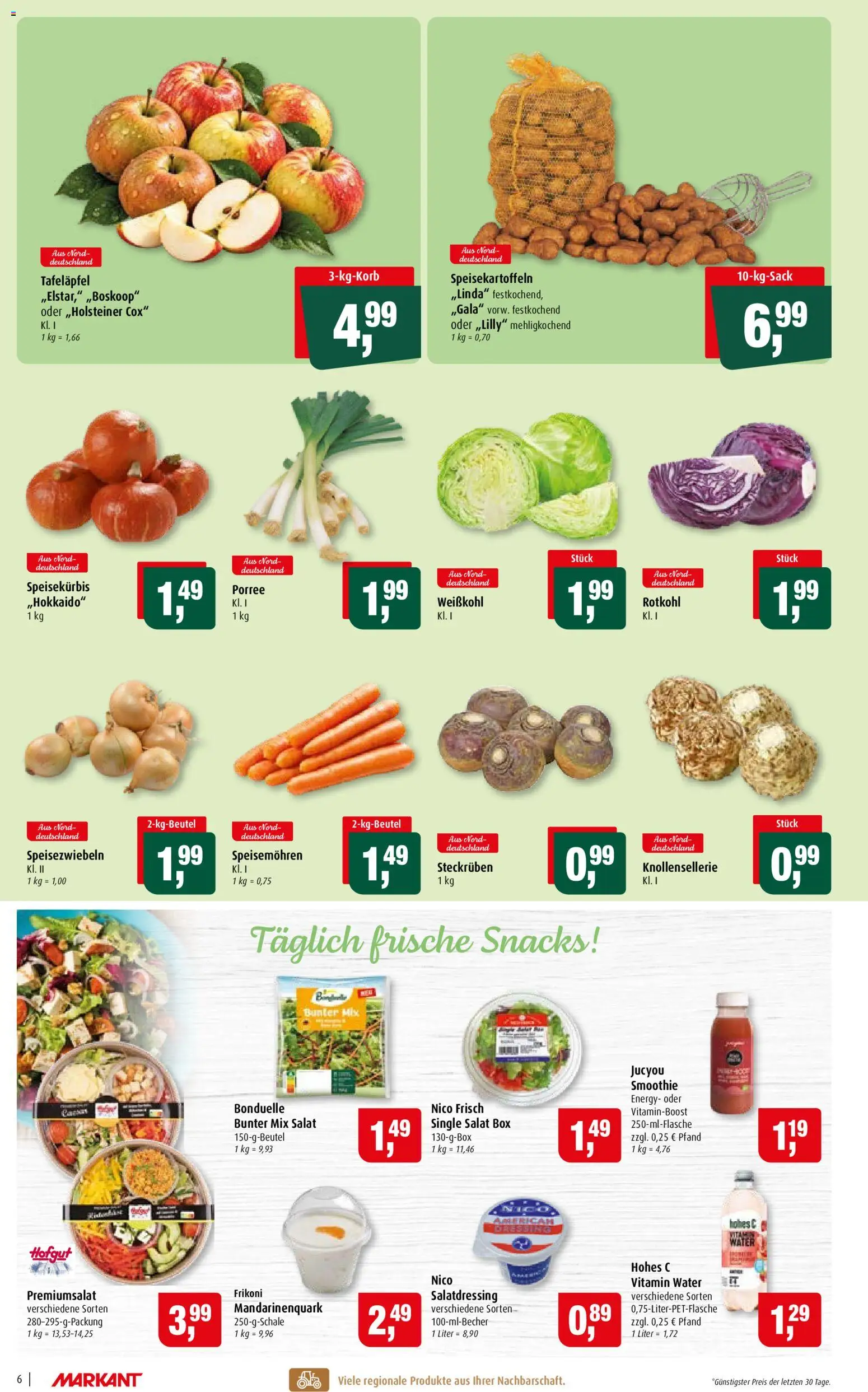 Markant Prospekt – gültig ab 19.10.2026 | Seite: 6 | Produkte: Energy, Box, Hohes c, Salat