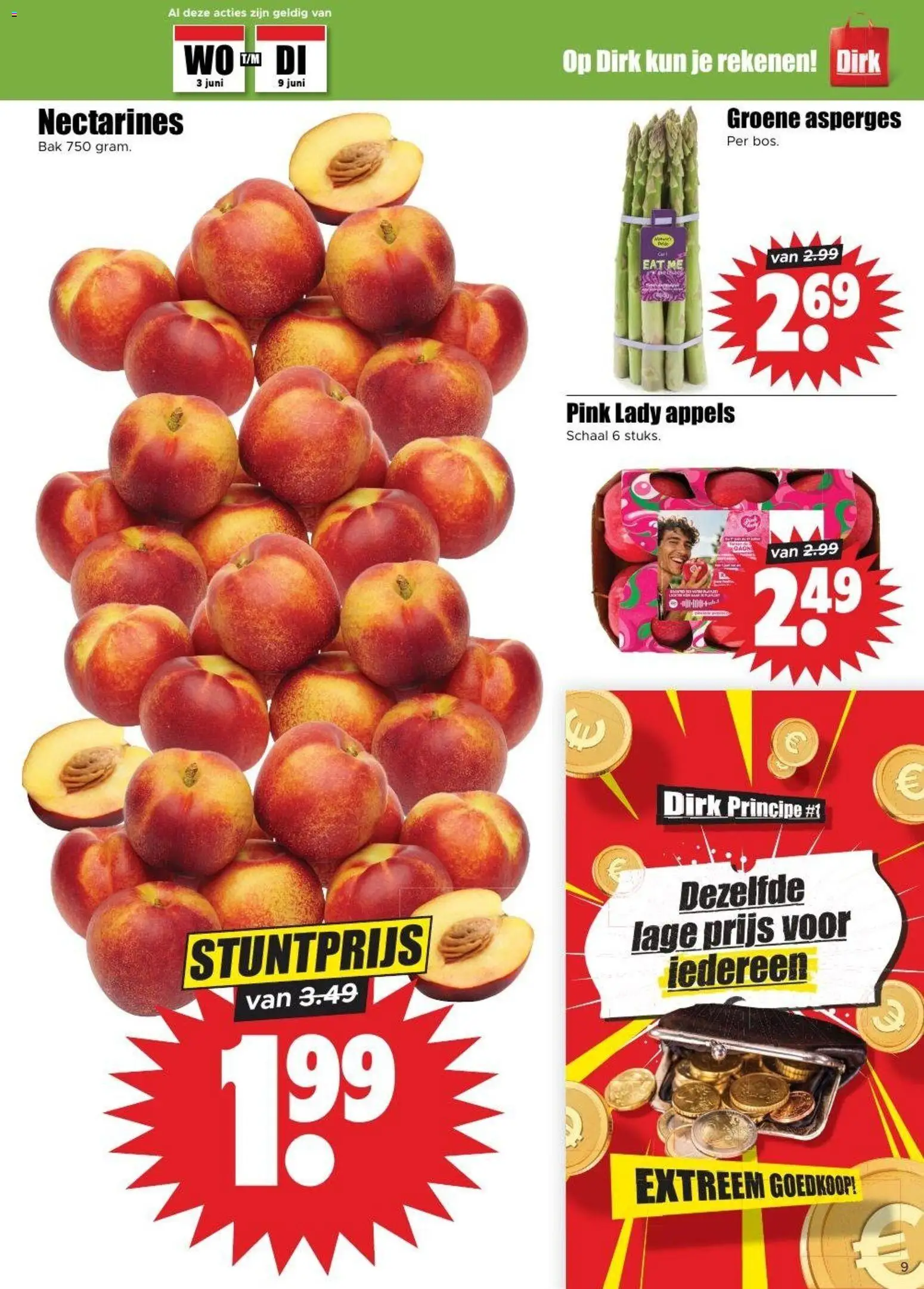 {H1} | Pagina: 5 | Producten: Nectarines, Asperges, Appels, Schaal
