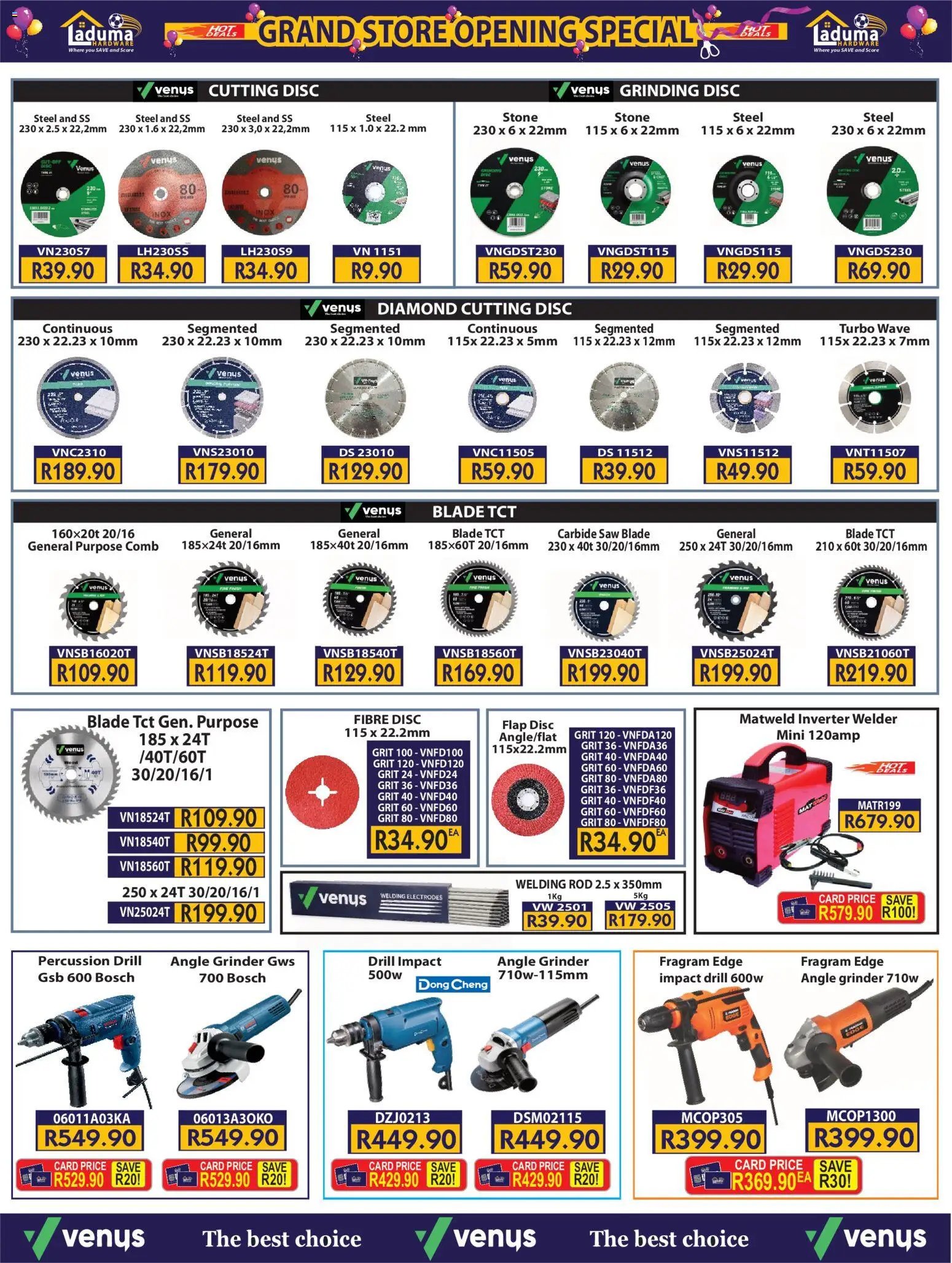 New Laduma Hardware catalogue – valid from 22/10/2026 | Page: 27 | Products: Grinder, Drill, Angle grinder