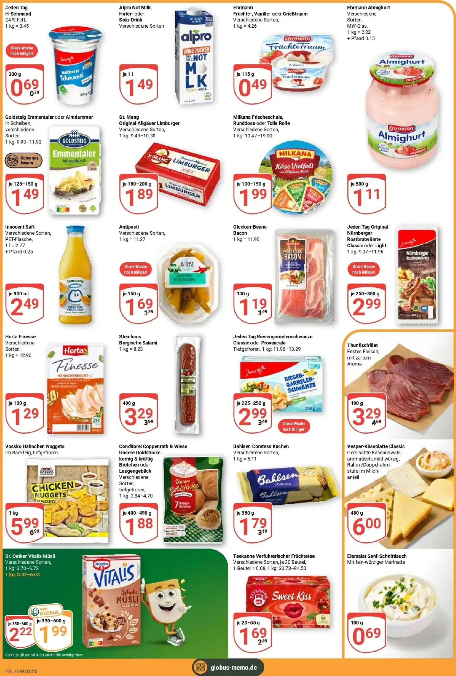 Globus Prospekt Freilassing (ab 28.09.2026) » Angebote online | Seite: 3 | Produkte: Milch, Vanille, Zucker, Teekanne