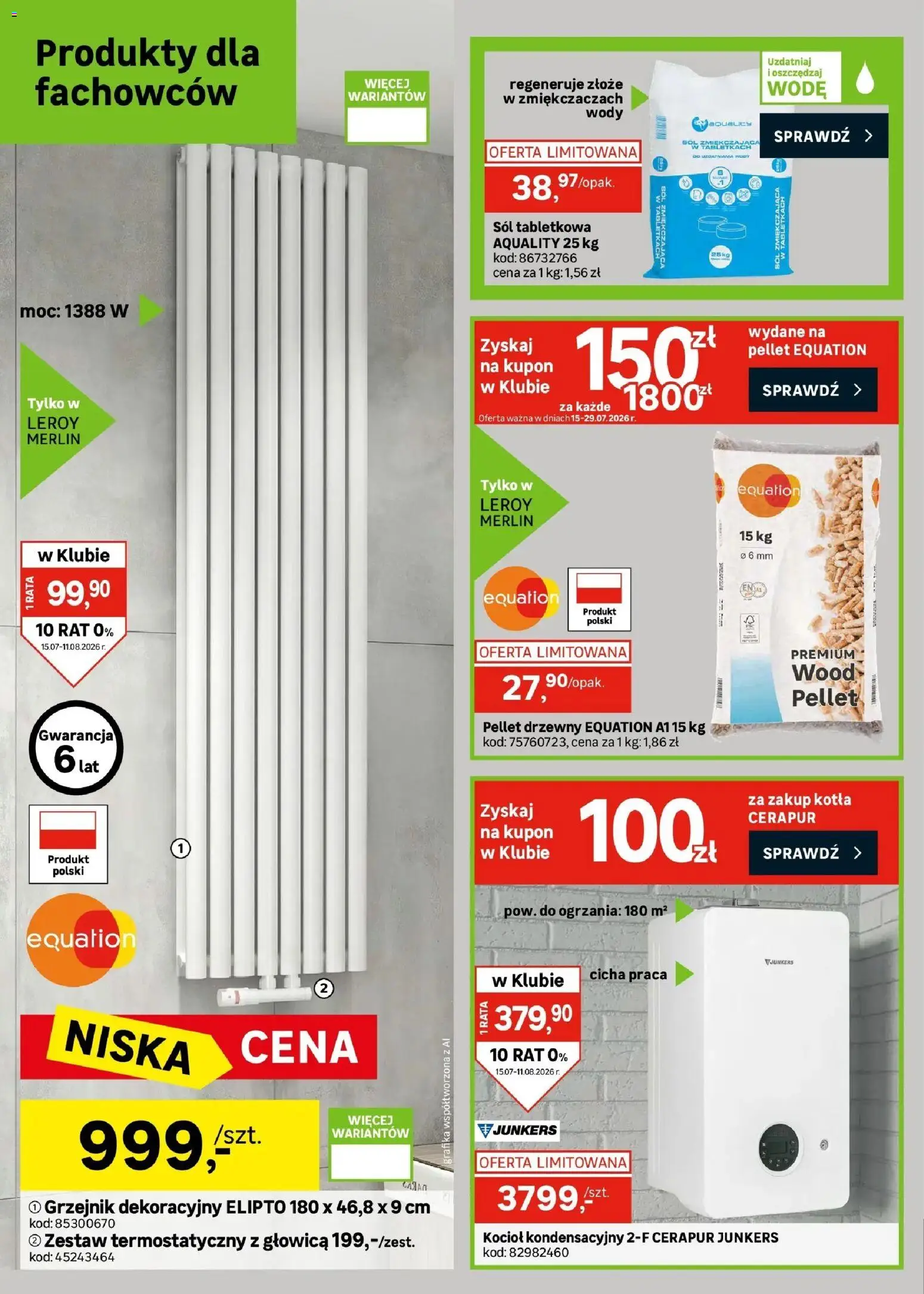 Leroy Merlin gazetka od (15.07.2026 - 11.08.2026) | Strona: 24 | Produkty: Pellet drzewny, Sól