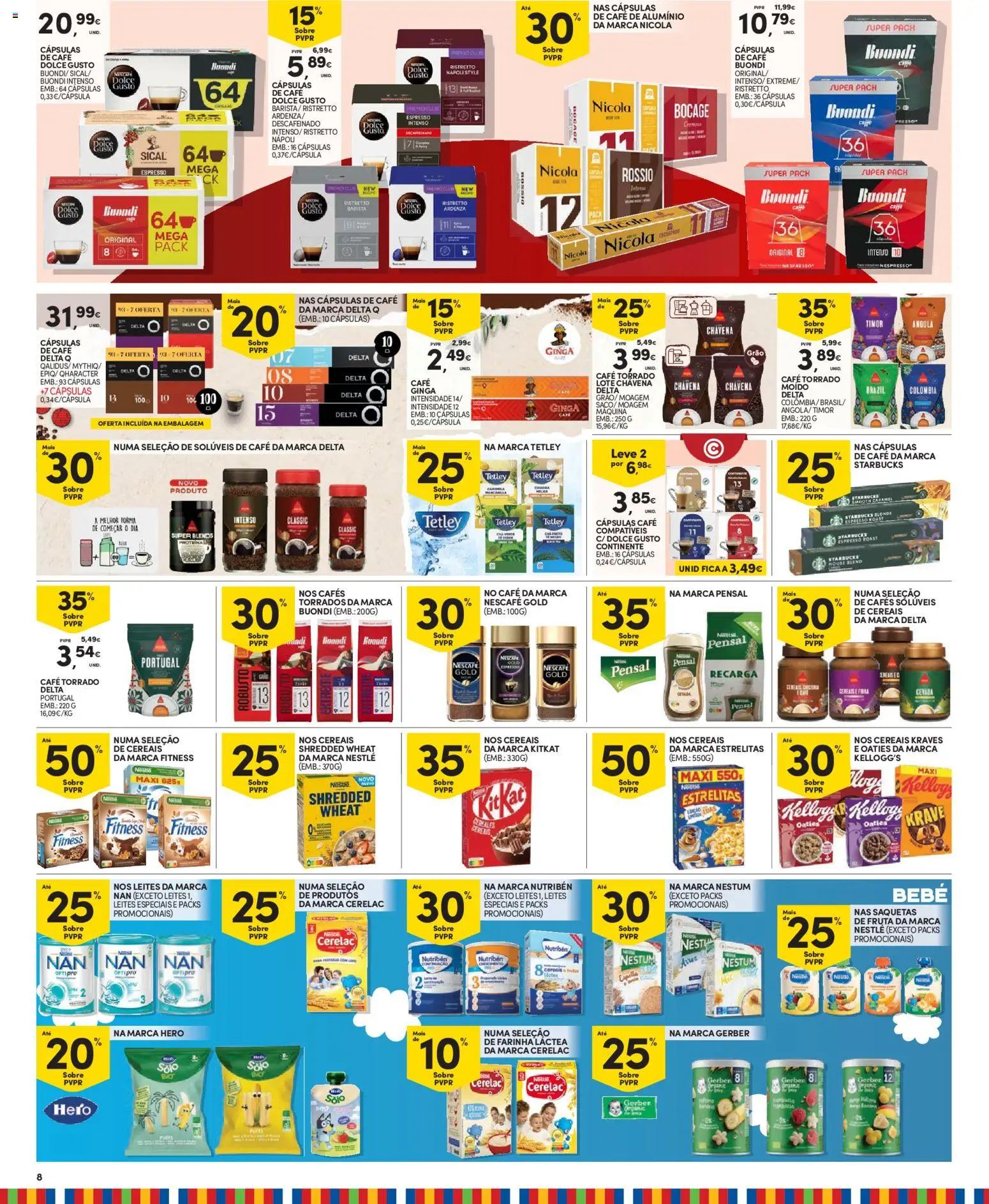 Continente Madeira │ válido de 09.06.2026 | Página: 8 | Produtos: Farinha láctea, Nespresso, Nestlé, Dolce gusto