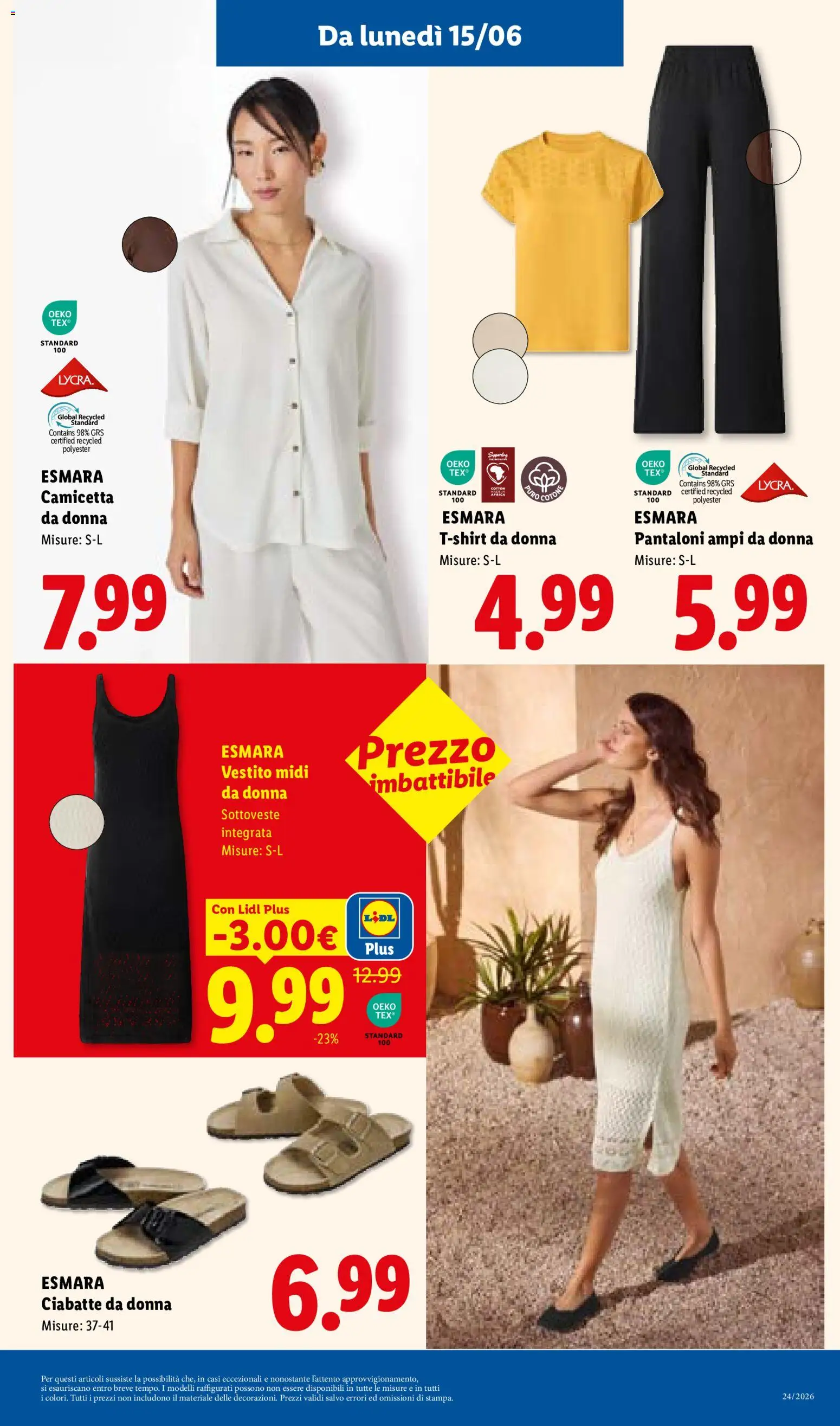 Volantino Lidl del 11/06/2026 | Pagina: 39 | Prodotti: Camicetta, Pantaloni, Ciabatte, Vestito