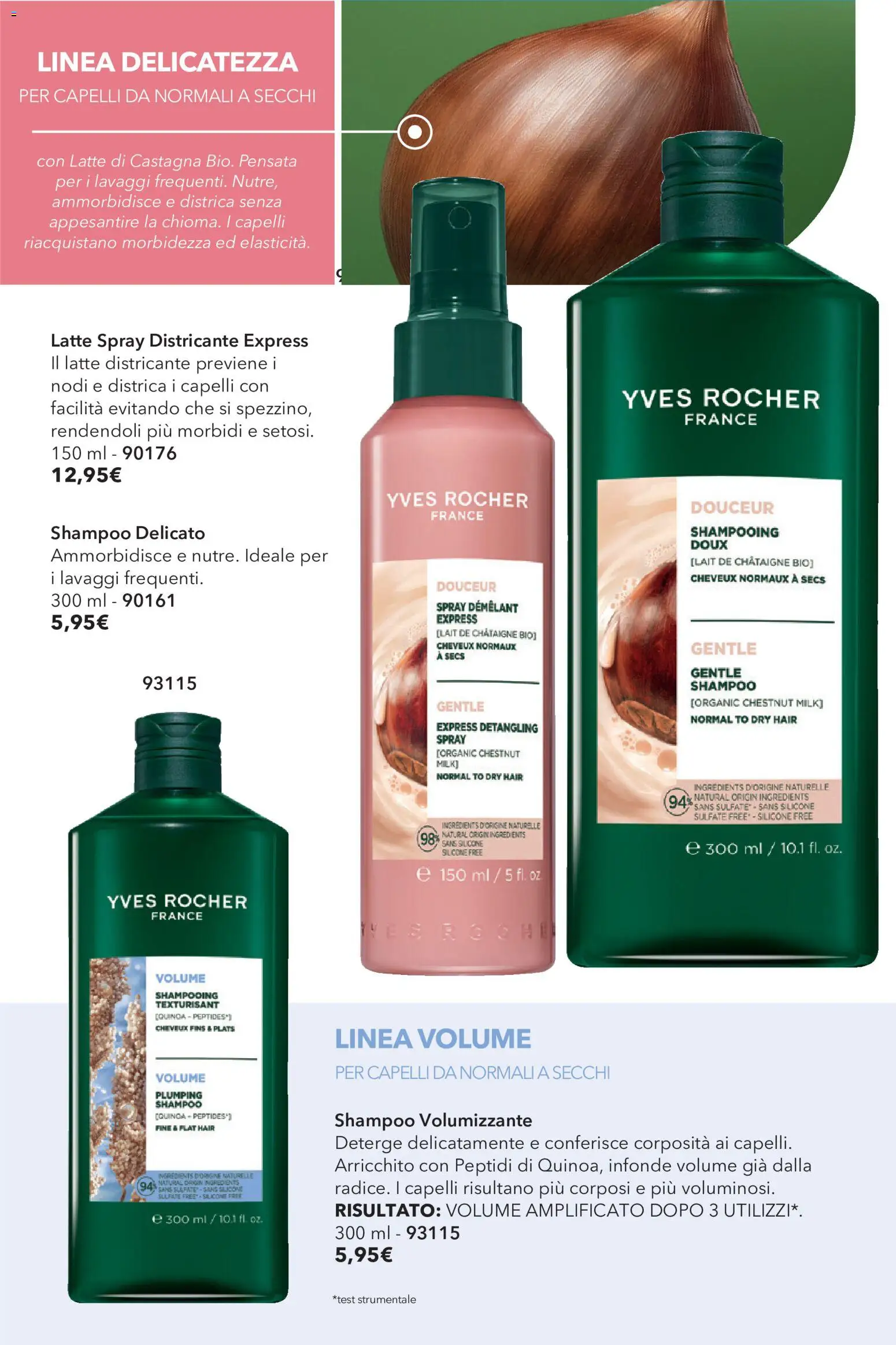 Volantino Yves Rocher del 20/10/2026 | Pagina: 50 | Prodotti: Shampoo, Latte, Silicone, Quinoa