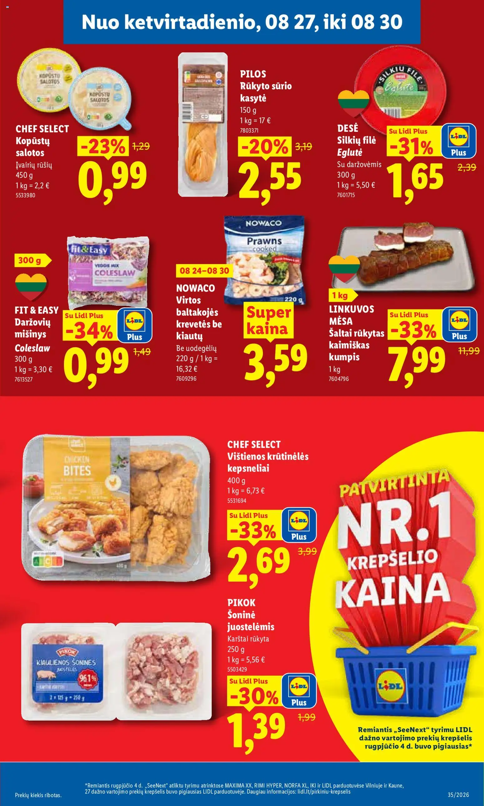 LIDL akcijos nuo 2026.08.24 | Puslapis: 31 | Prekių: Salotos, Vištienos, Silkių filė, Krepšelis