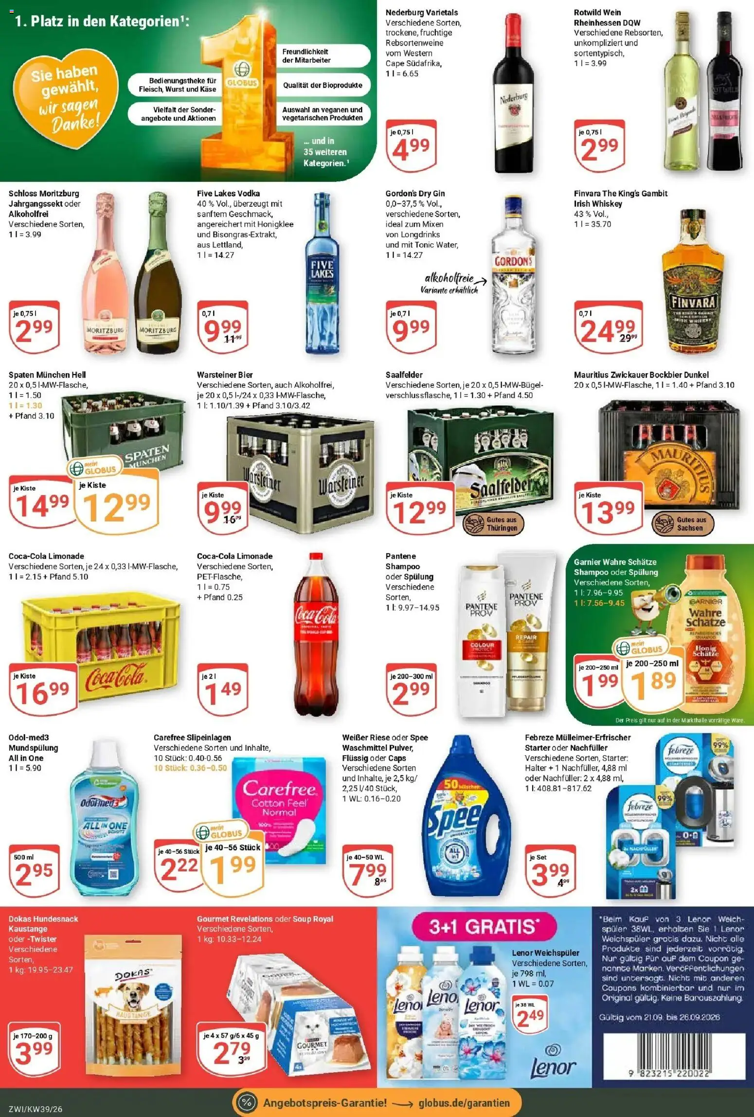Globus Prospekt Zwickau (ab 21.09.2026) » Angebote online | Seite: 7 | Produkte: Shampoo, Weichspüler, Warsteiner, Vodka