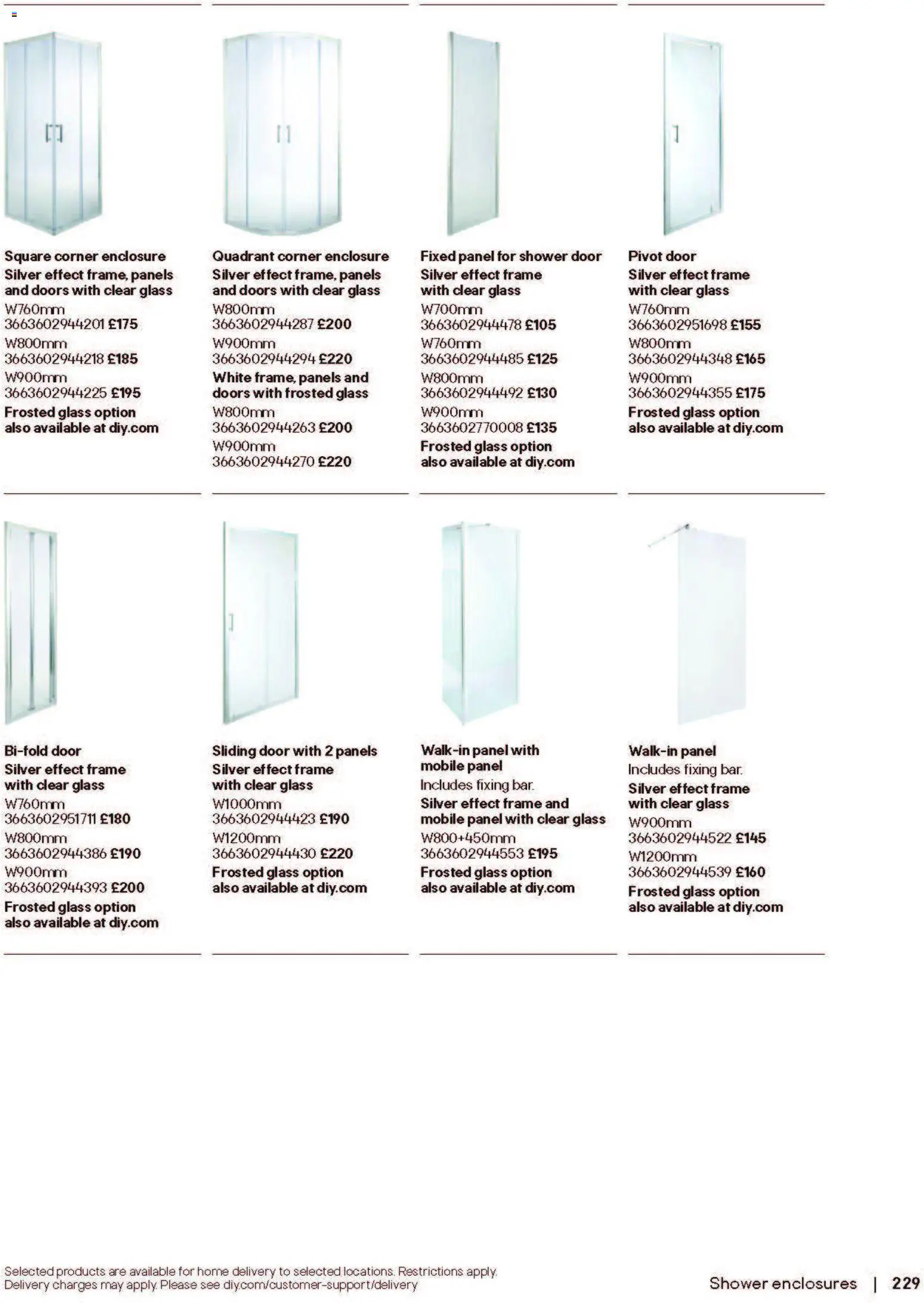 {H1} | Page: 229 | Products: Shower, Door, Doors