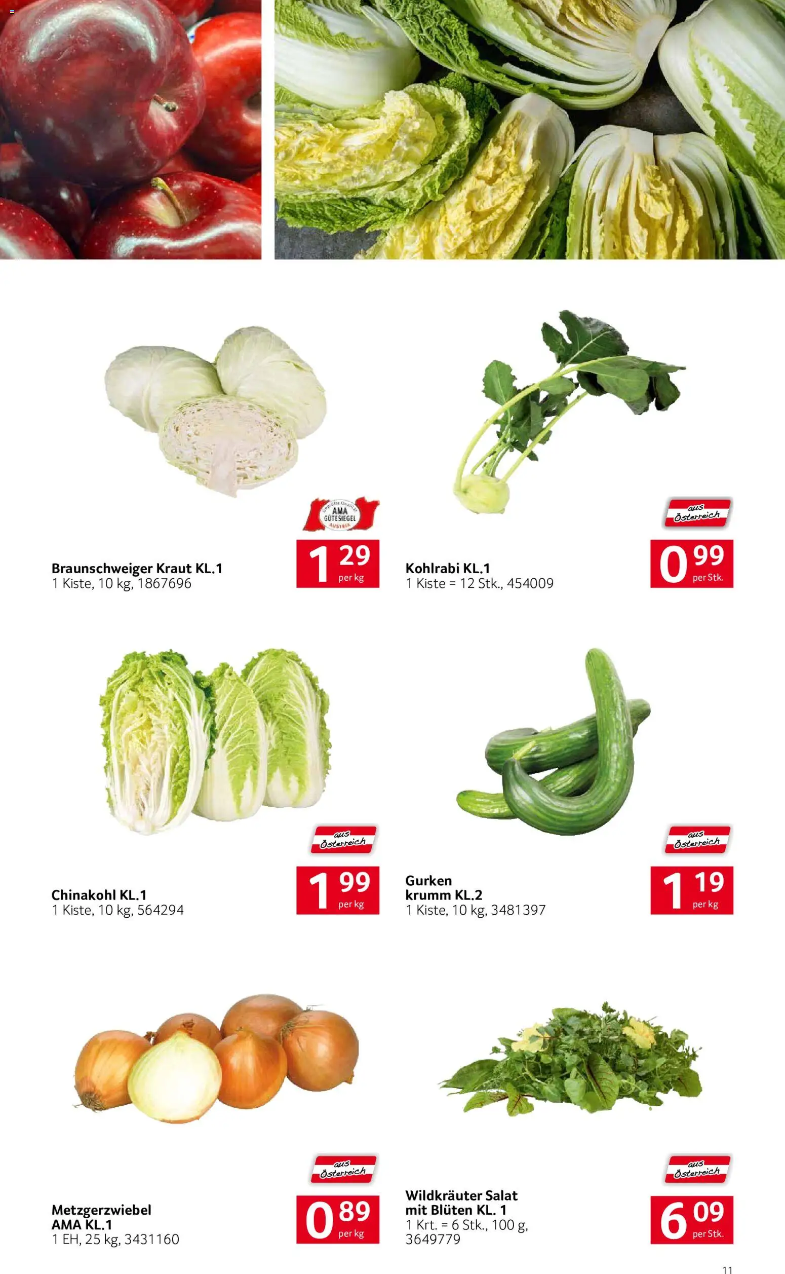 Transgourmet Heimische Qualität gültig ab 29.06.2026 | Seite: 11 | Produkte: Gurken, Salat, Kraut, Chinakohl