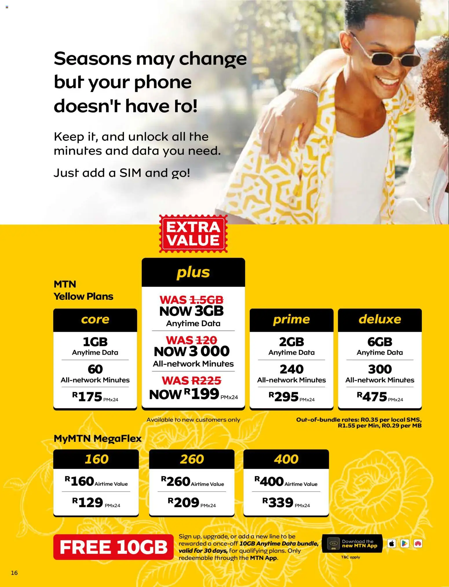 New MTN catalogue – valid from 07.05.2026 | Page: 16 | Products: Data, Sim, Phone