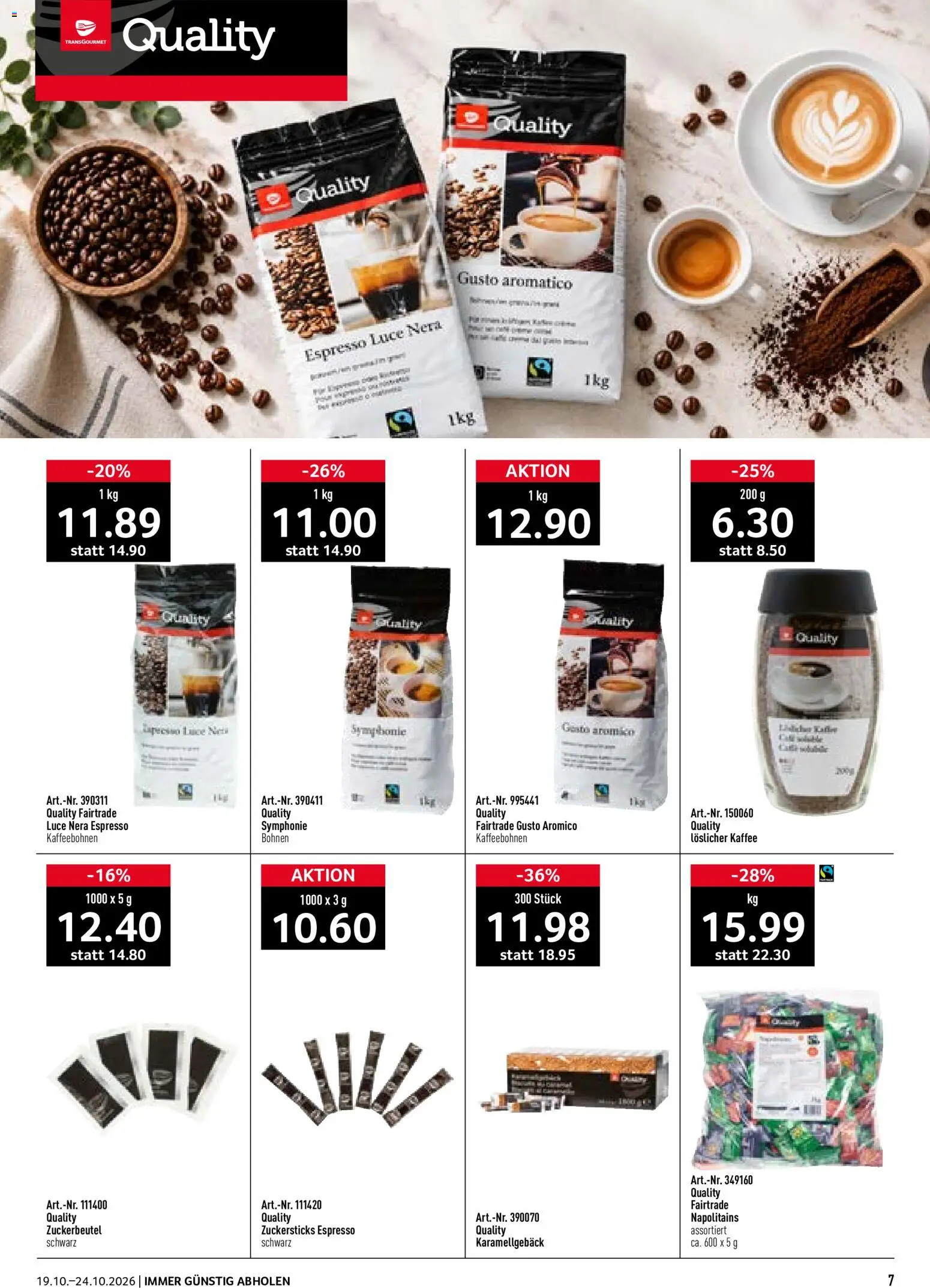 Prodega aktionen Kaffeekompetenz – gültig ab 19.10.2026 | Seite: 7 | Produkte: Kaffee