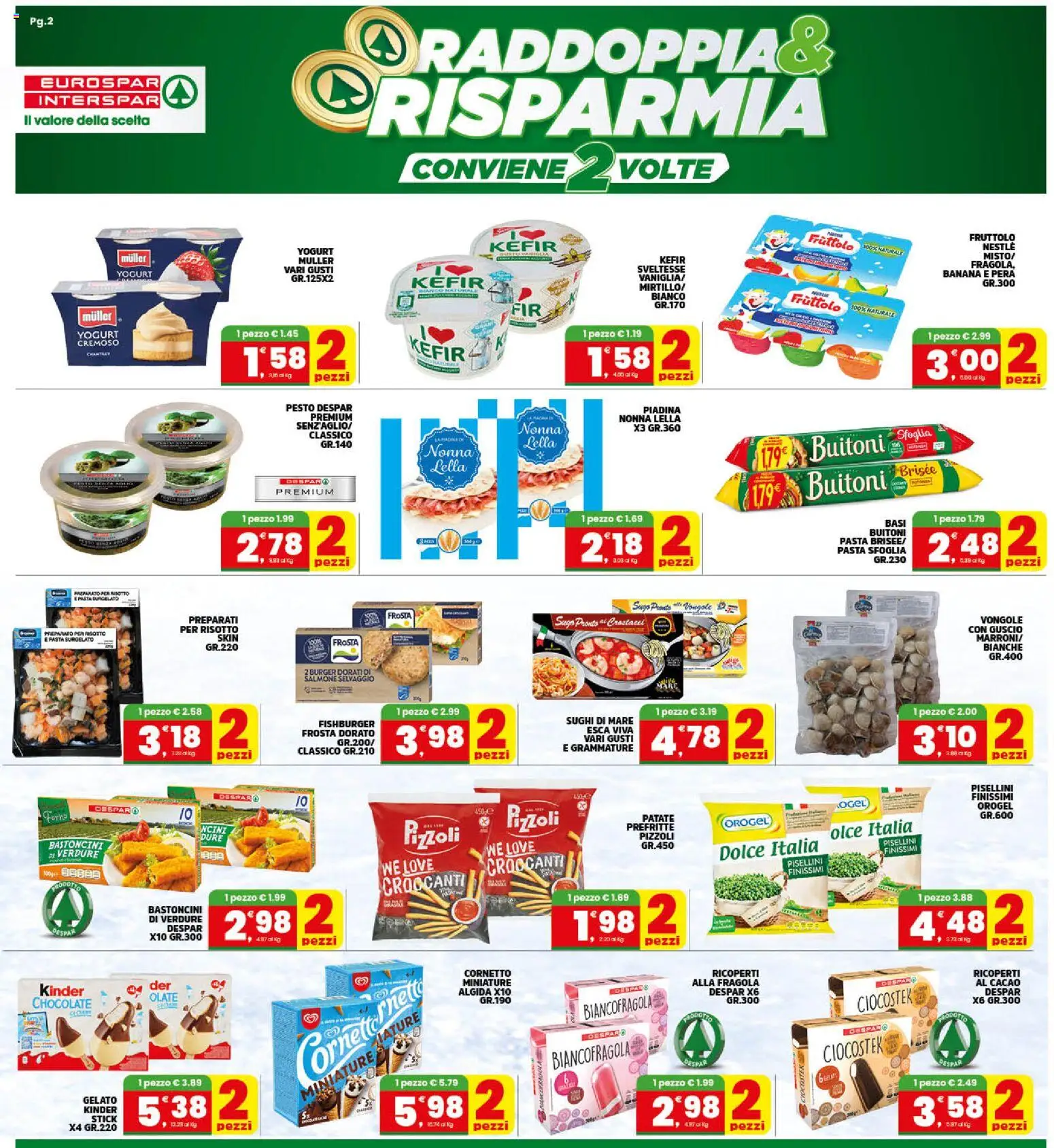 Volantino Interspar del 08.05.2026 | Pagina: 2 | Prodotti: Salmone, Pasta sfoglia, Pera, Piadina