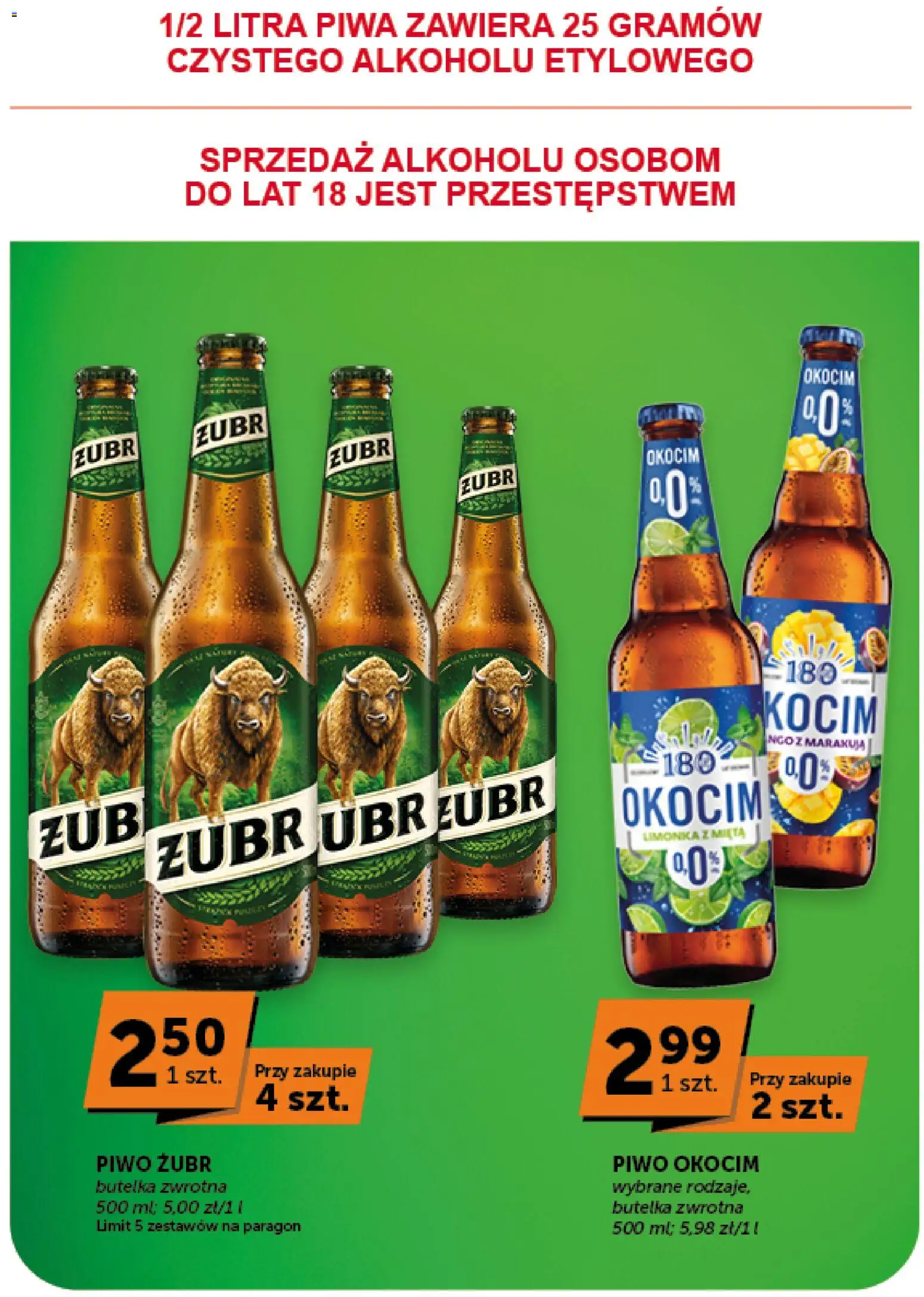 Groszek gazetka - Market od 23.07.2026 | Strona: 12 | Produkty: Piwo żubr, Limonka, Mięta, Piwo