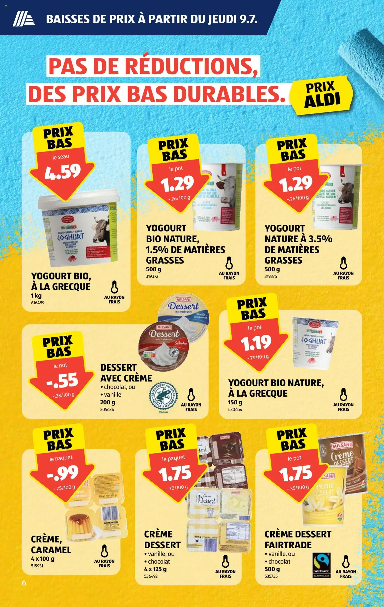 Aldi aktionen FR – gültig ab 09.07.2026 | Seite: 6 | Produkte: Joghurt, Creme