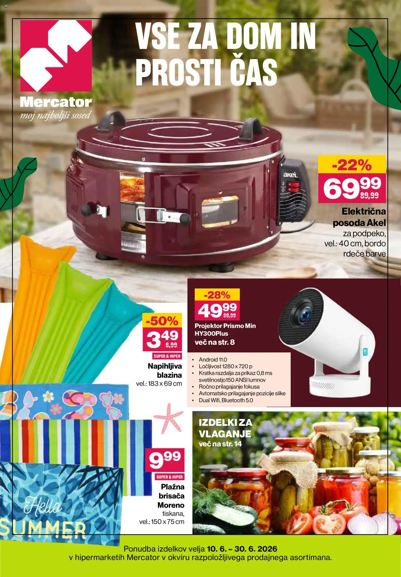 Novi Mercator katalog ponudbe – veljaven od 10.06.2026 | Stran: 1 | Izdelki: Napihljiva blazina, Brisača, Blazina