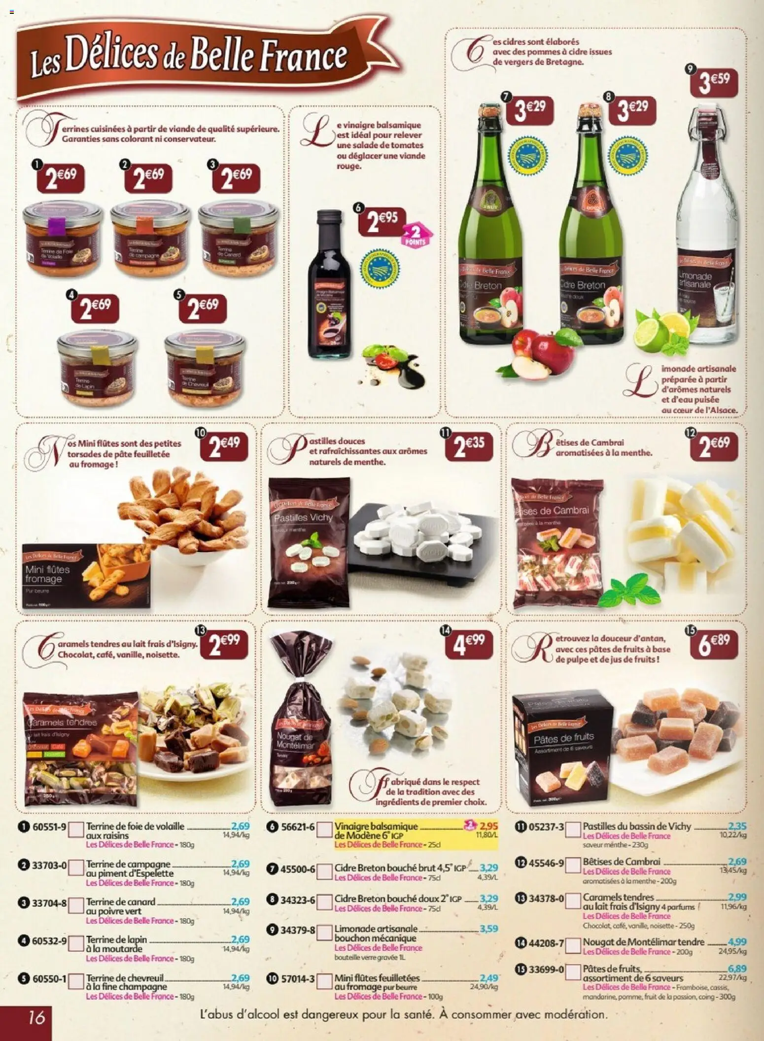 {H1} | Page: 16 | Produits: Pâtes de fruits, Menthe, Nougat, Pâte feuilletée