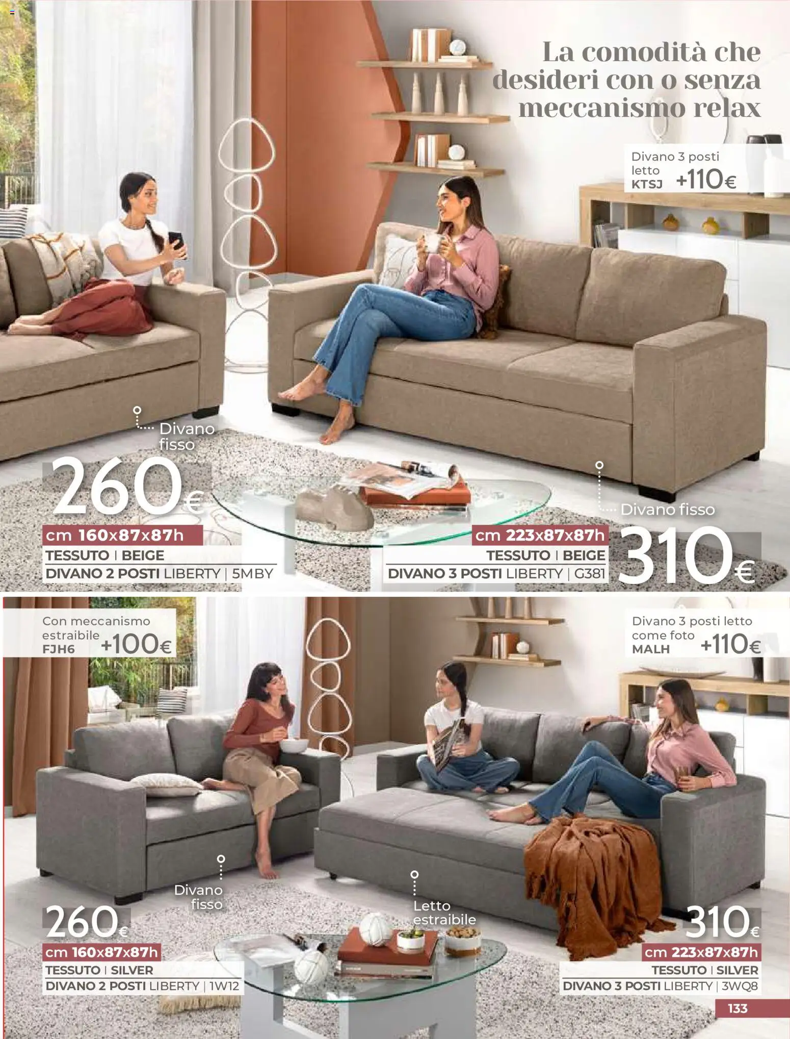 Volantino Mondo Convenienza del 01/09/2026 | Pagina: 135 | Prodotti: Letto, Divano
