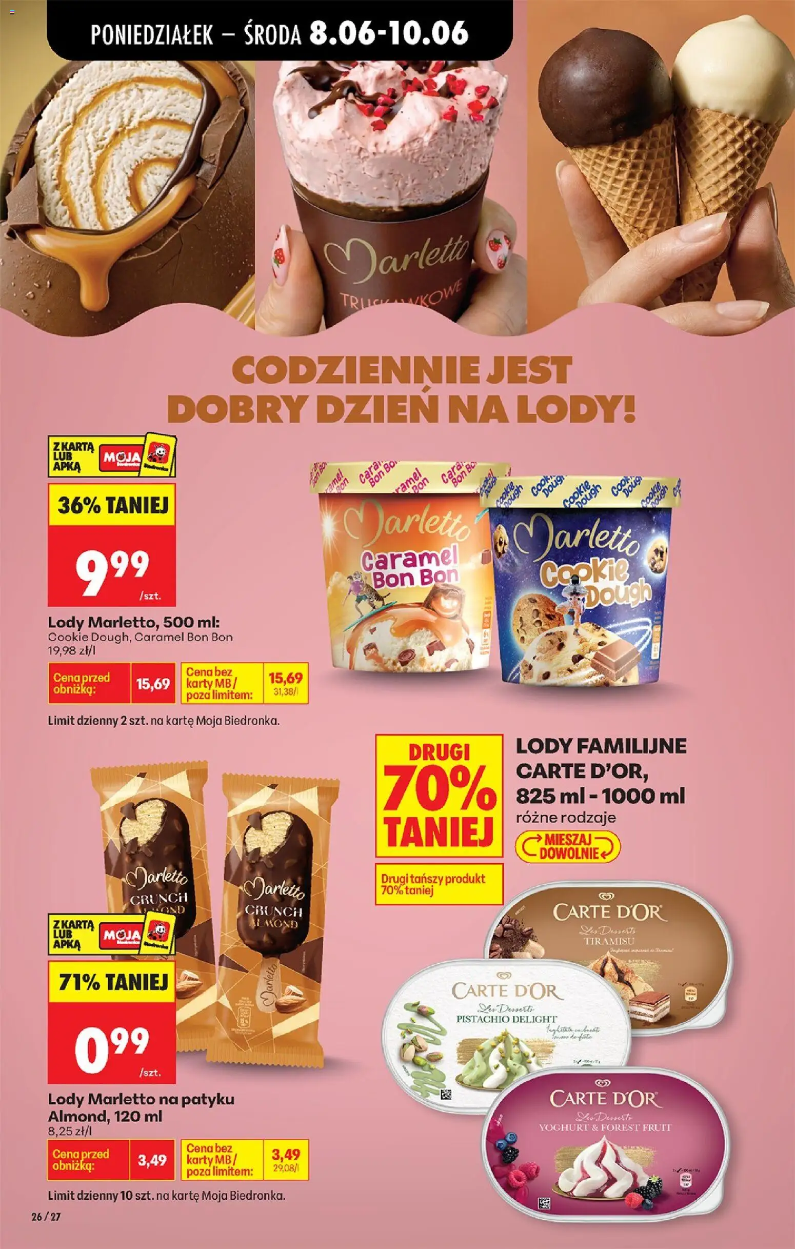 Biedronka Polsko leták od 08.06.2026 | Strana: 28 | Produkty: Tiramisu, Karty, Carte d'or