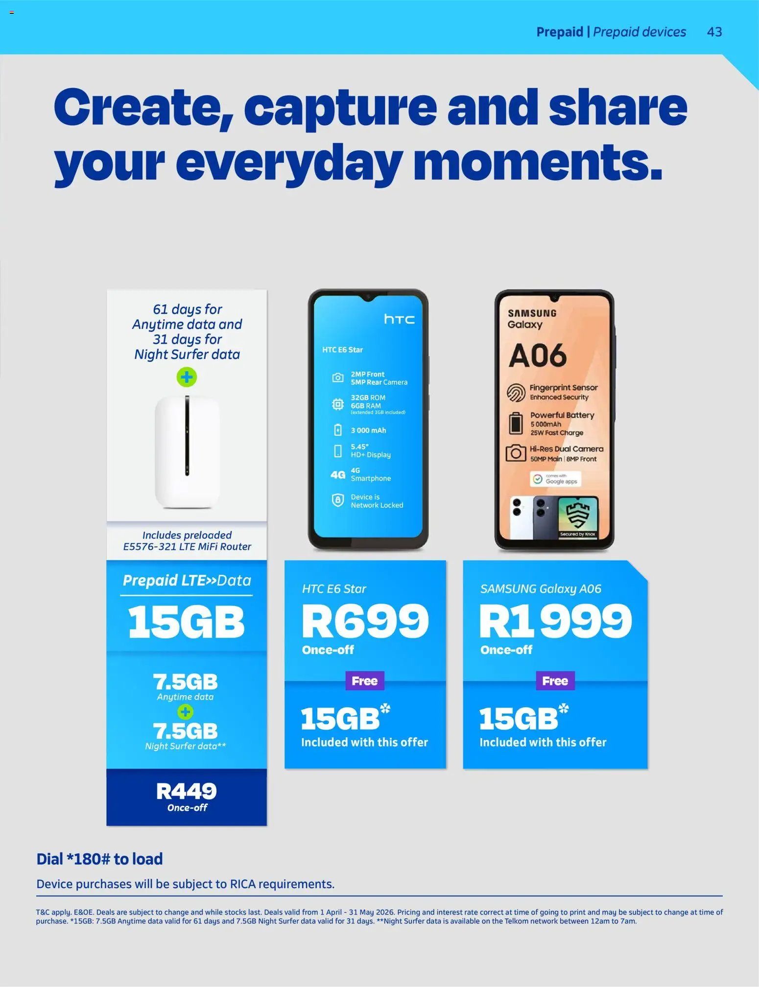 New Telkom catalogue – valid from 01.04.2026 | Page: 41 | Products: Data, Router, Camera, Battery