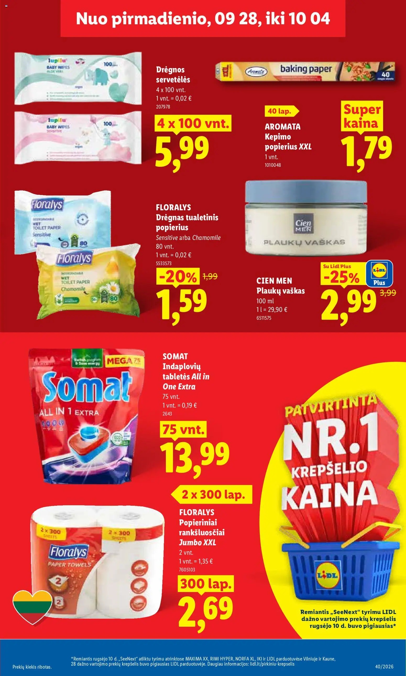 LIDL akcijos nuo 2026.09.28 | Puslapis: 13 | Prekių: Plaukų vaškas, Krepšelis