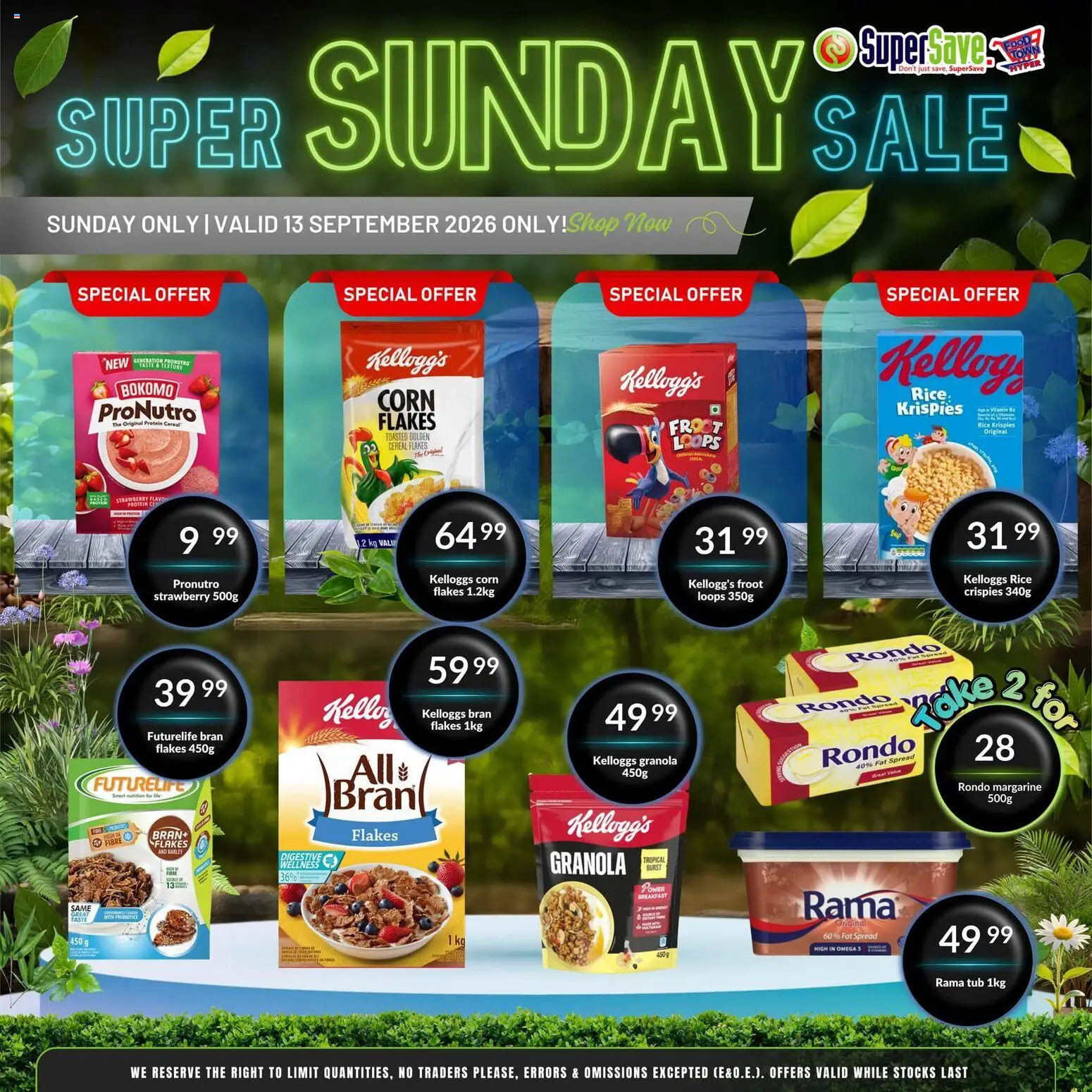 New Super Save catalogue – valid from 13/09/2026 | Page: 4 | Products: Corn flakes, Margarine, Rice, Flakes
