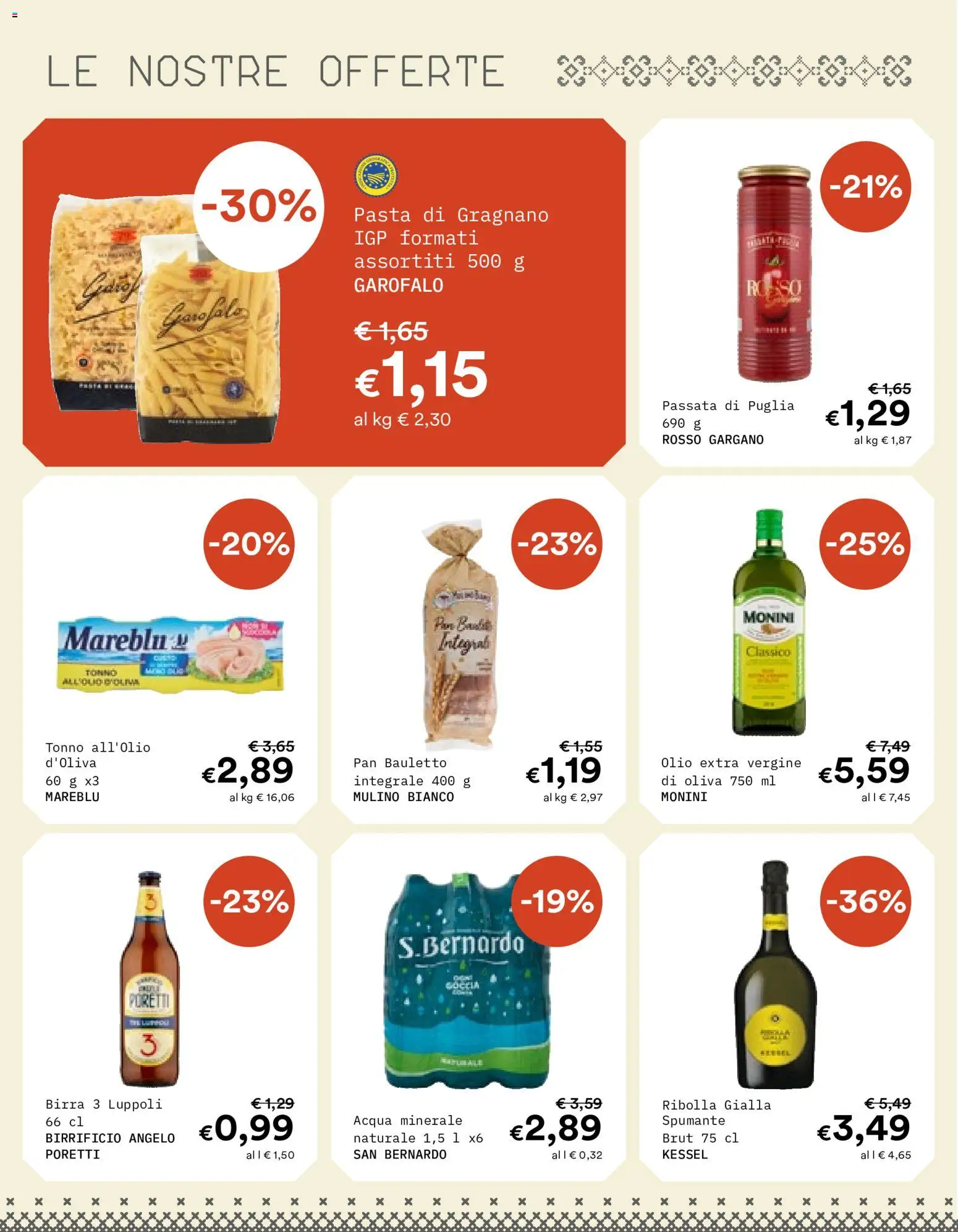 Volantino Borello Supermercati del 19/10/2026 | Pagina: 10 | Prodotti: Garofalo, Spumante, Tonno, Acqua minerale