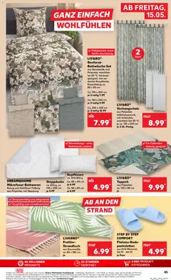 LIV&BO® Renforcé-Bettwäsche-Set, aus Baumwolle und Polyester, waschbar bis 60 °C, trockner-geeignet, mit verdeckte Knopfleiste, Kissenbezug ca. 80 x 80 cm ab 15.05.2026 gültig | Seite: 45 | Produkte: Trockner, Strandtuch, Kopfkissen, Teppich