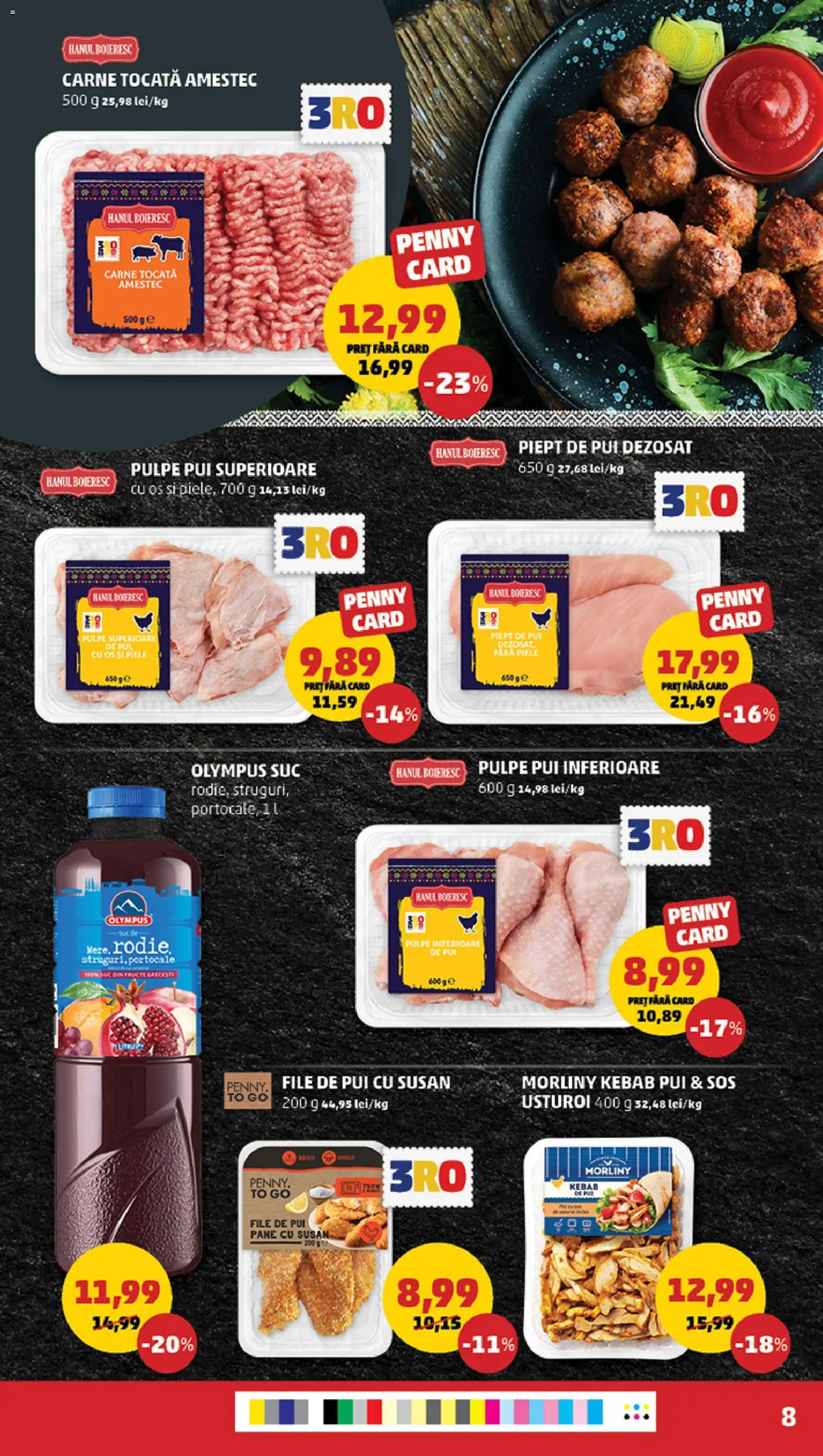 Noul catalog PENNY – valabil de la 22.07.2026 | Pagină: 8 | Produse: Hacıyatmaz Kedi Oyuncağı, Suc, Carne tocată, Usturoi