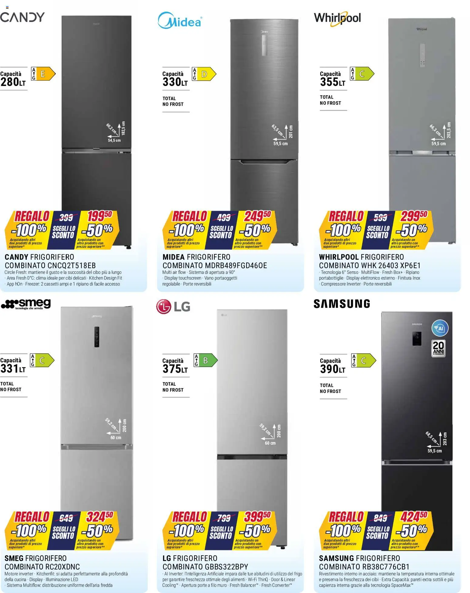 Volantino Trony del 29/10/2026 | Pagina: 18 | Prodotti: Freezer, Frigorifero, Illuminazione, Samsung