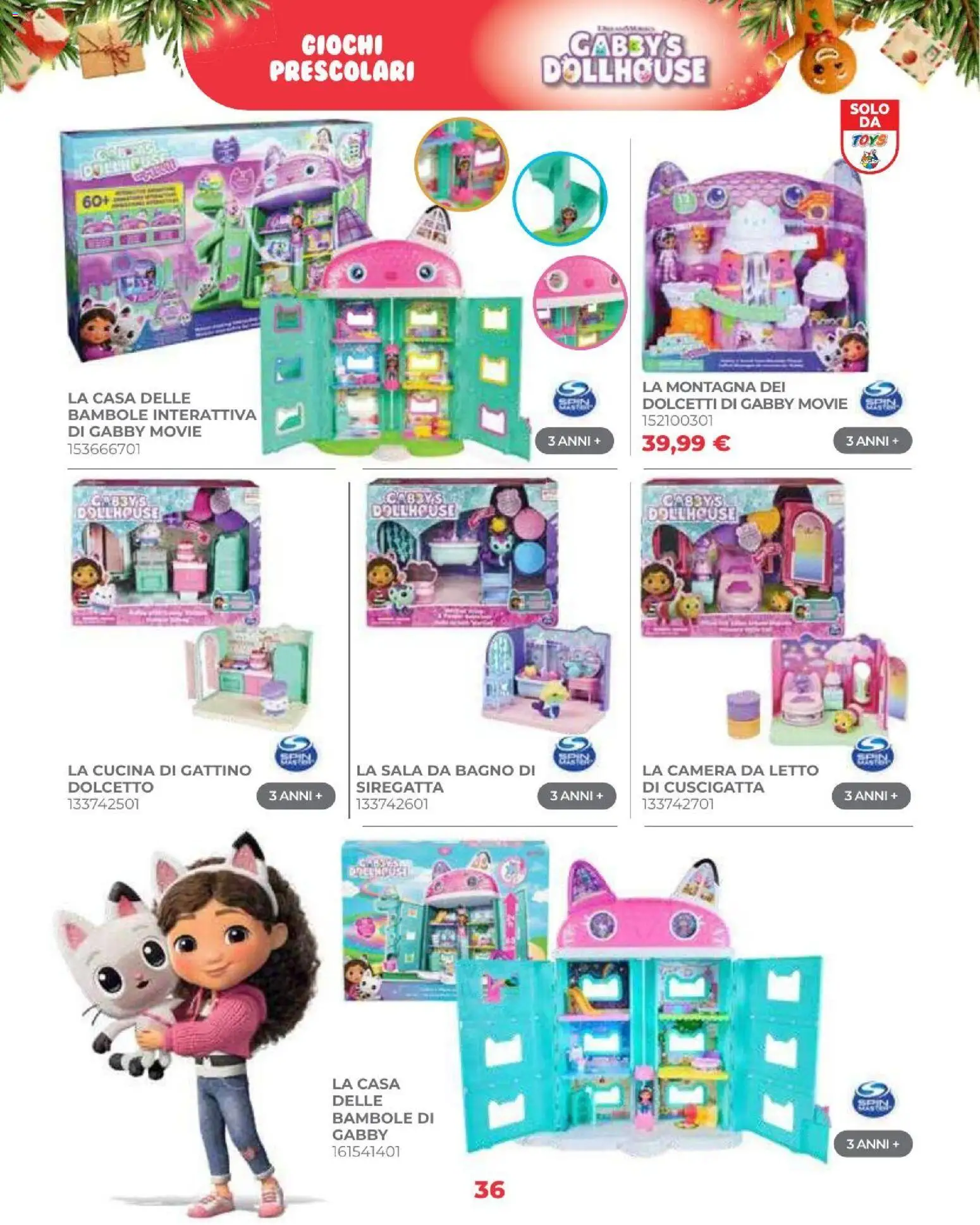 Volantino Toys Center del 16/10/2026 | Pagina: 38 | Prodotti: Casa delle bambole, Letto, Bagno