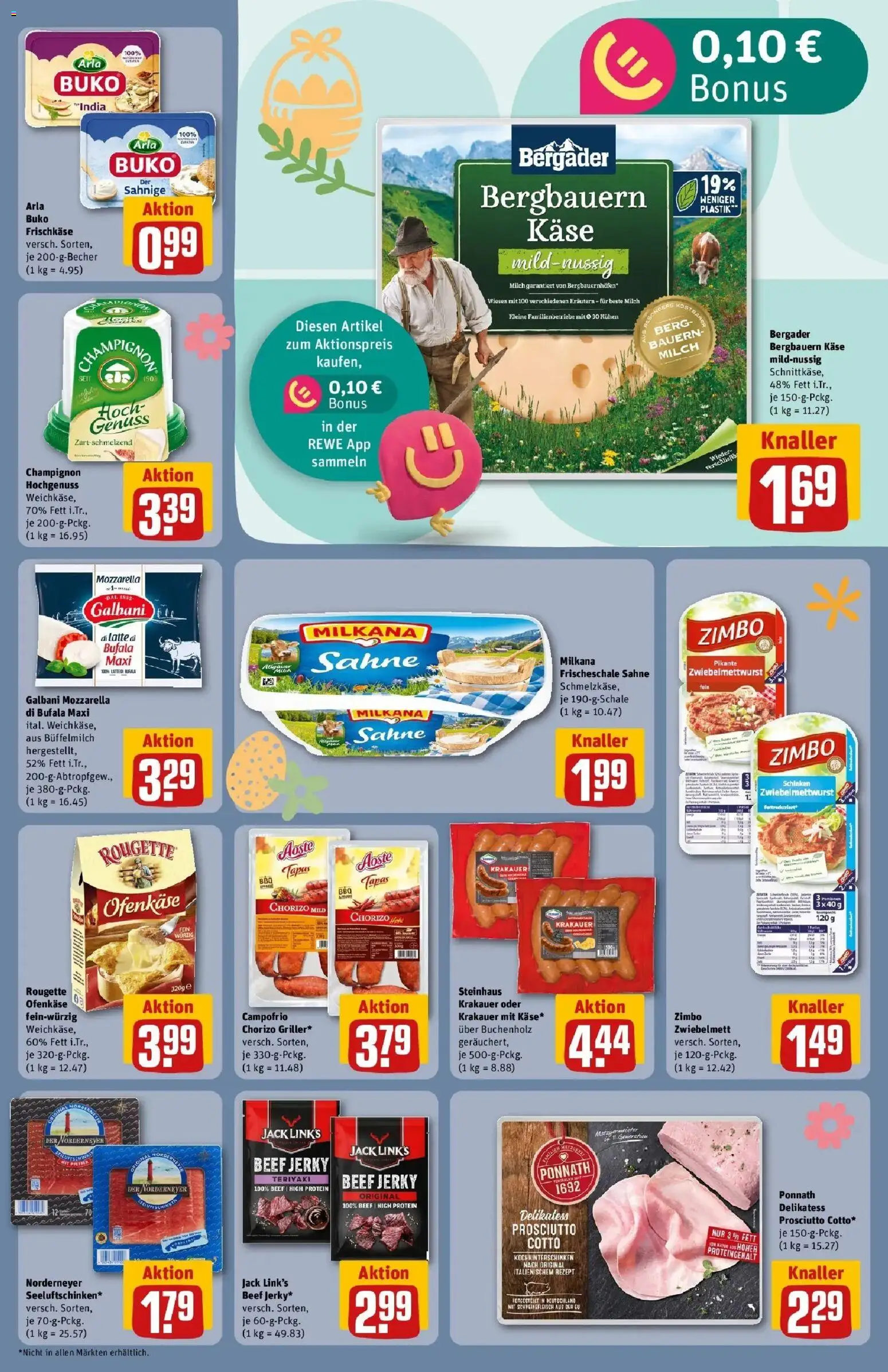 Rewe Prospekt Zülpich	 – gültig ab 23.03.2026 | Seite: 15 | Produkte: Mozzarella, Rougette ofenkase, Arla buko, Schweinefleisch