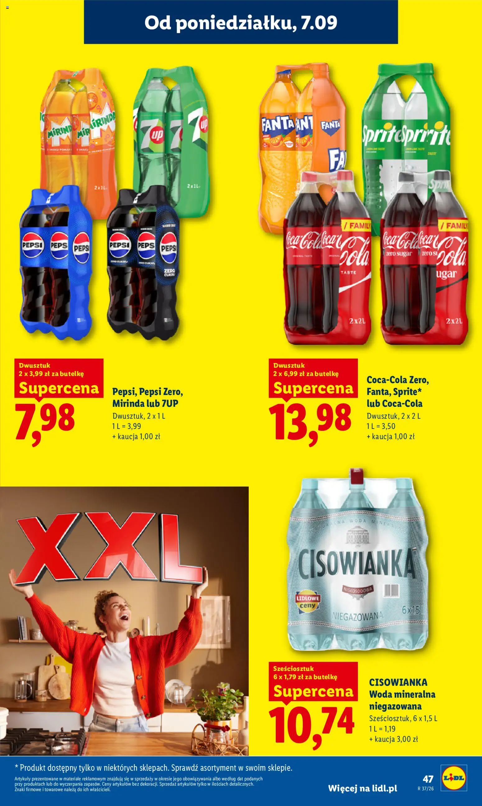 Lidl Polsko leták od 07.09.2026 | Strana: 47 | Produkty: Pepsi, Fanta, Mirinda
